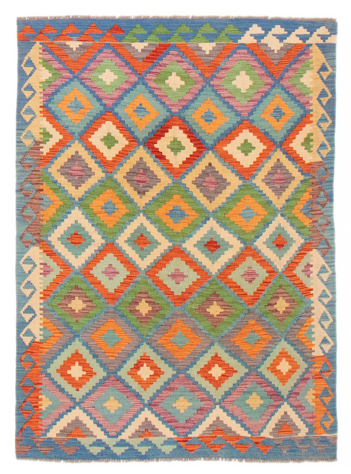 Vintage Hand Woven Turkish Carpet 4'0" x 5'7" Traditional Wool Kilim Rug