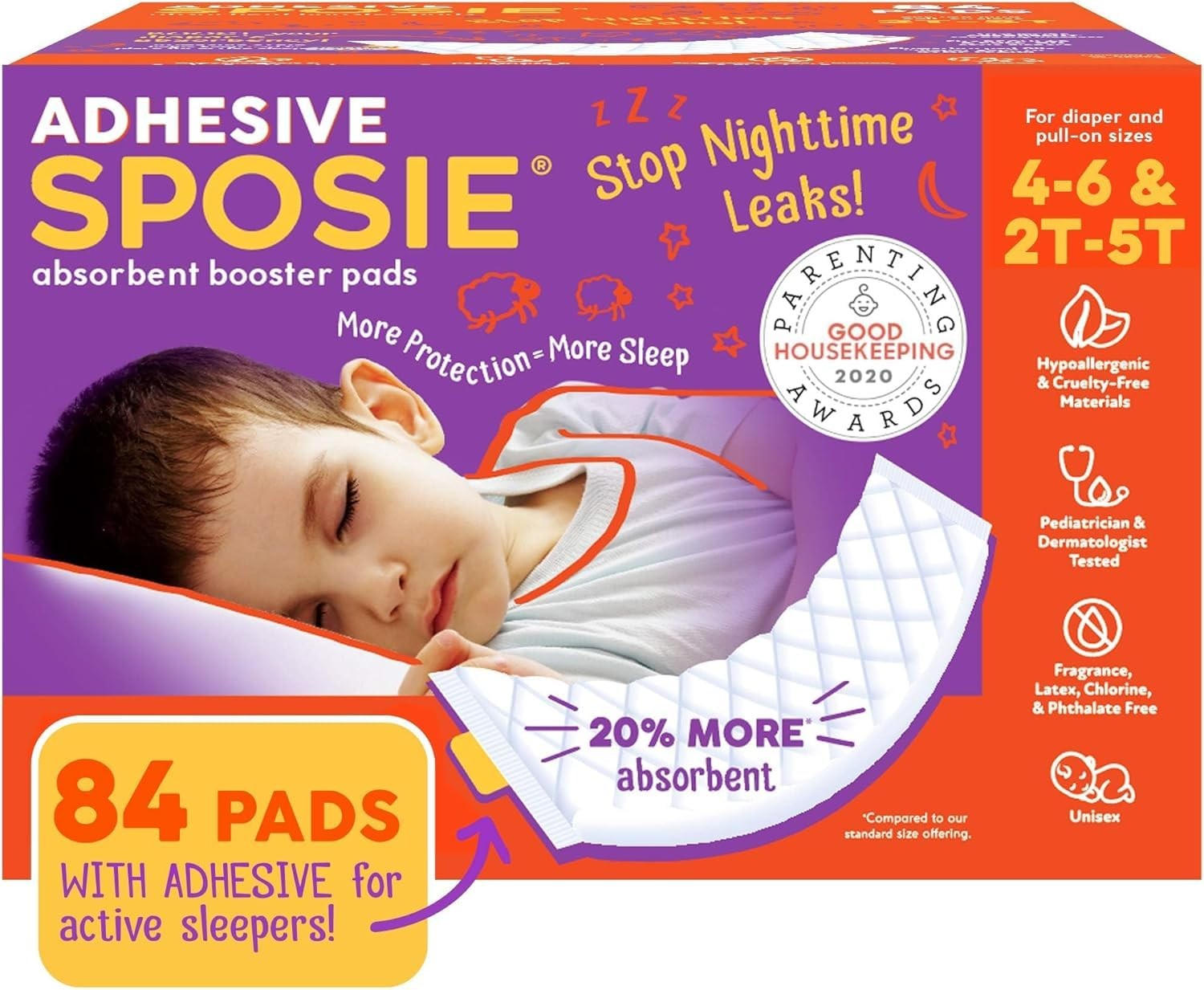 Sposie Diaper Booster Pads | Stop Leaks in Baby Overnight, Nighttime Diapers ...