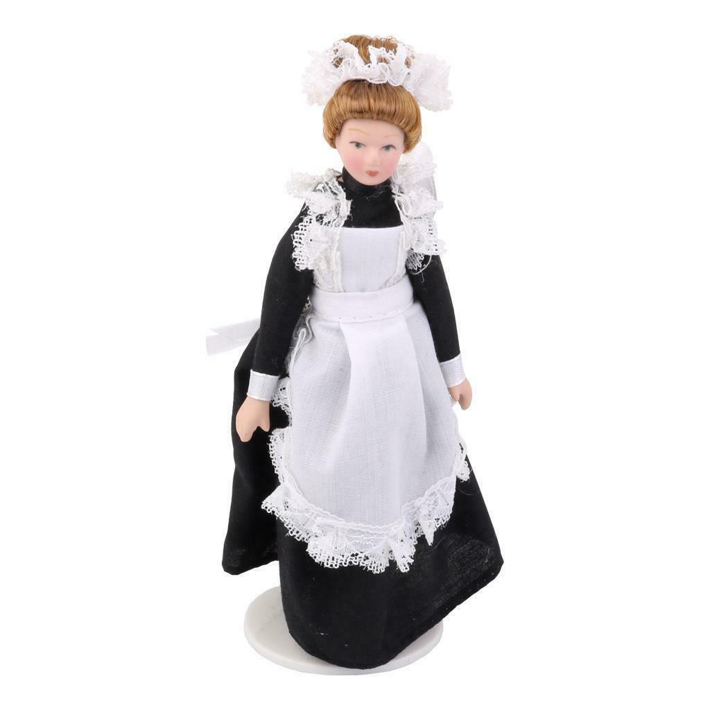Dollhouse Miniatures Accessories 1/12 Scale Ceramics Doll Victorian Maid Pockety