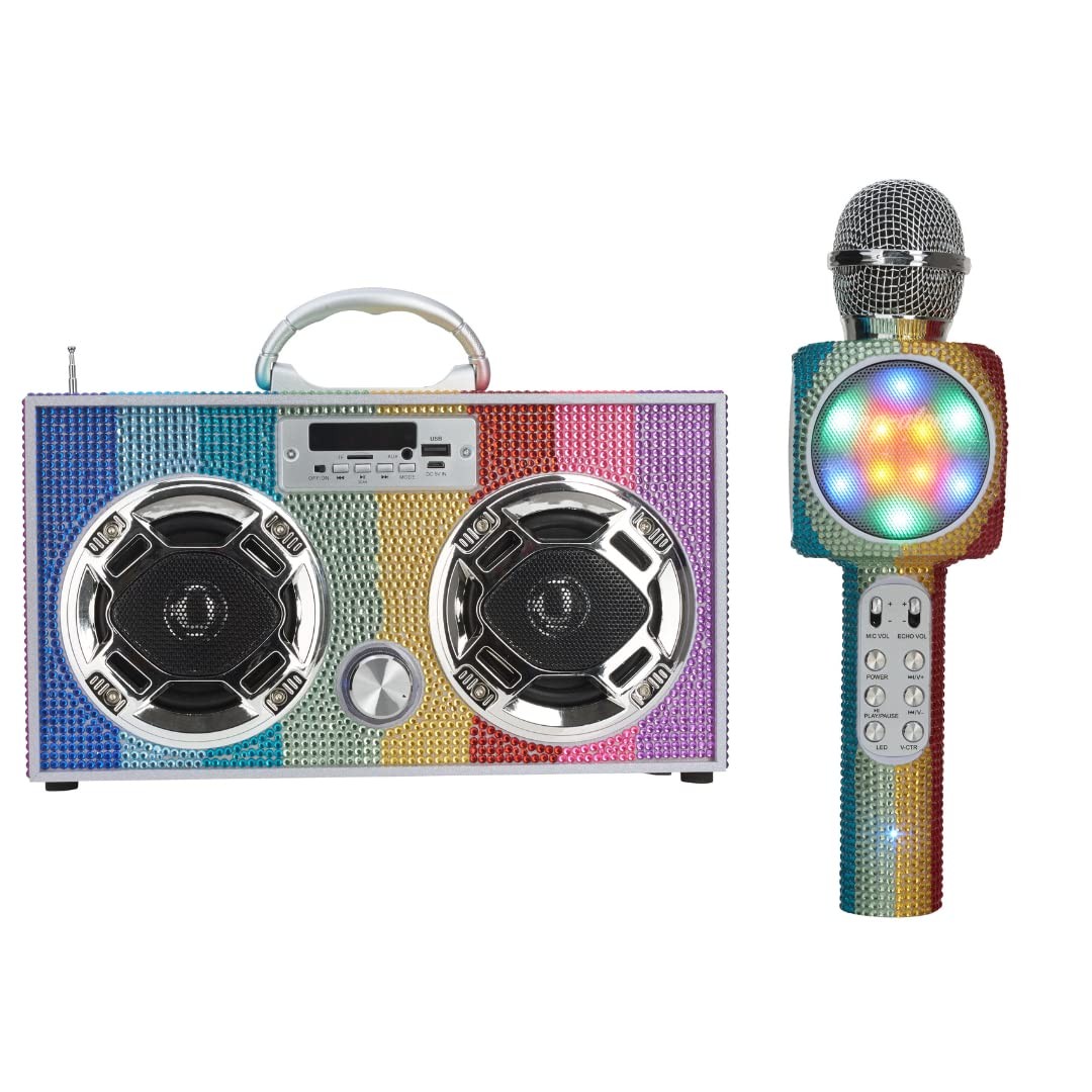 Bling Bundle - LED Mini Boombox with Radio and Bluetooth - Bluetooth Karaoke ...
