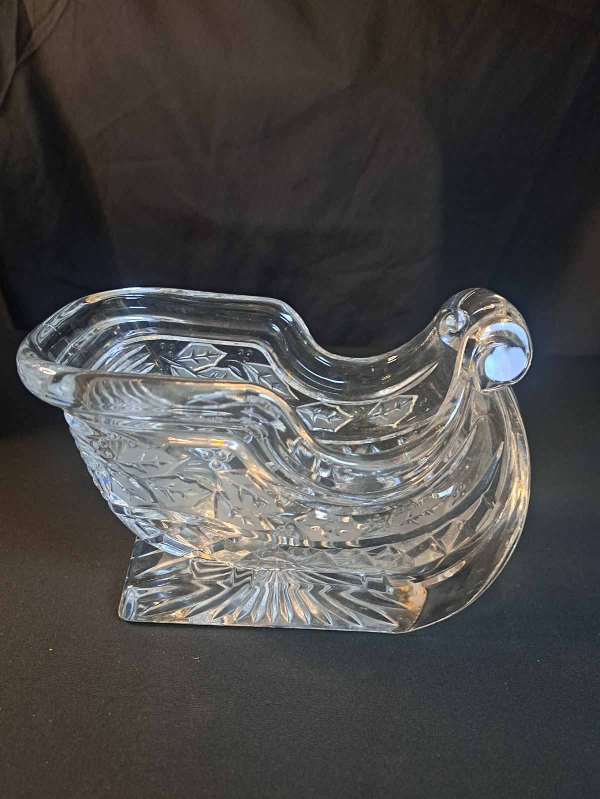 Royal Limited 24% Lead Handcut Crystal Sleigh Centerpiece Czech Republic