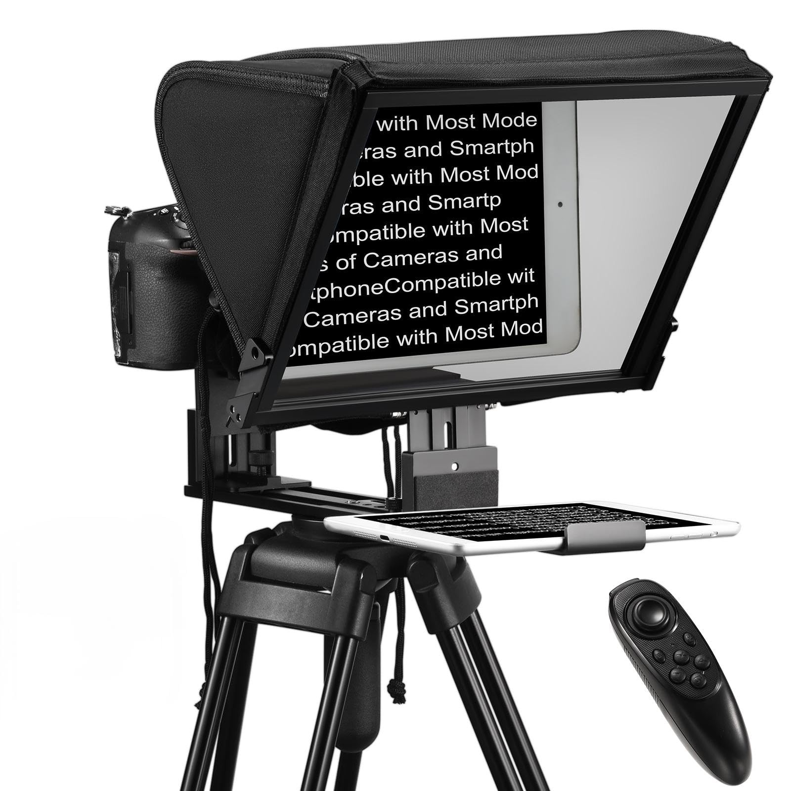 TX12P Teleprompter with Remote App Control, 14inch Metal Teleprompter，Compati...