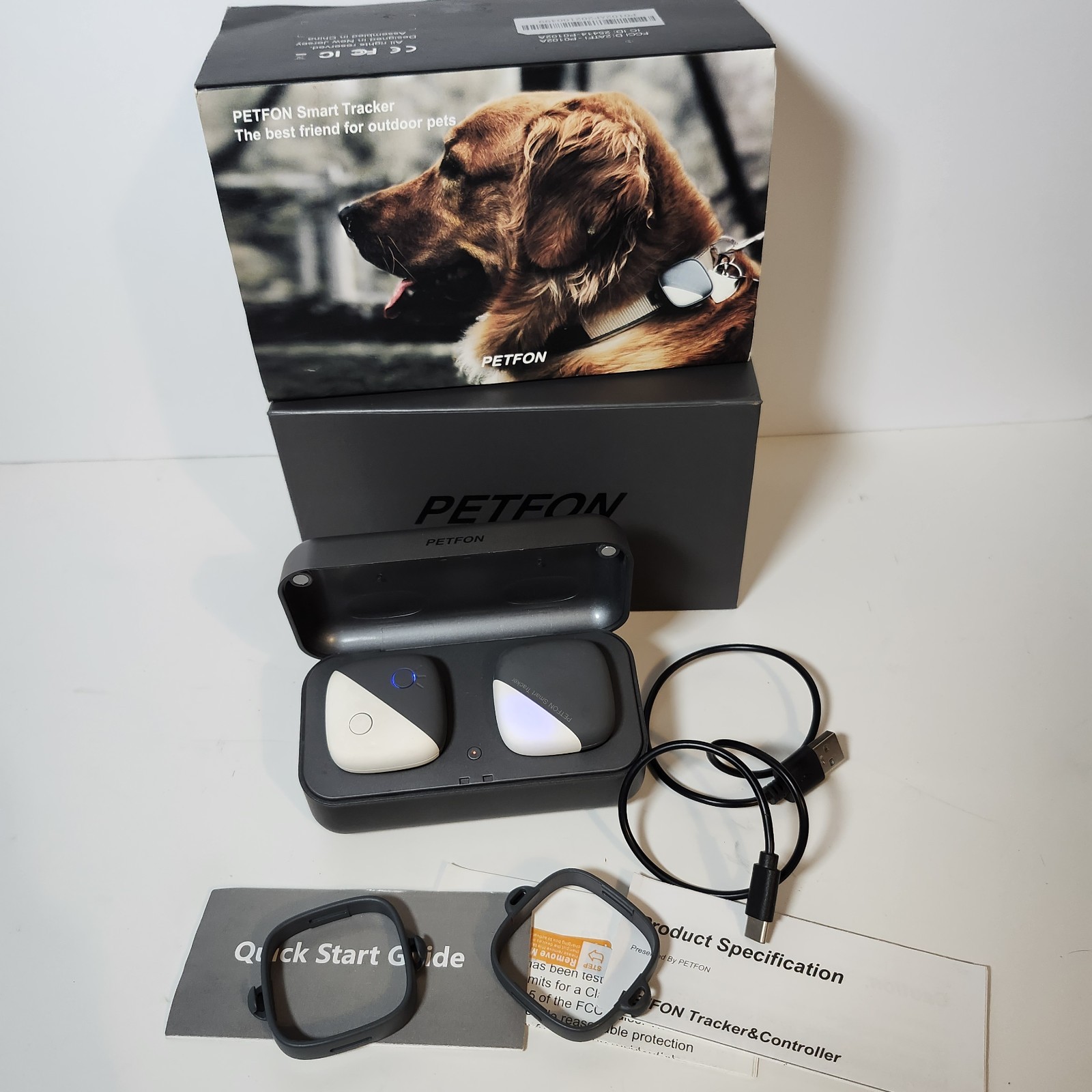 PETFON 2ATFI-P0102A Pet GPS Smart Tracker for Dogs Untested App Discontinued 