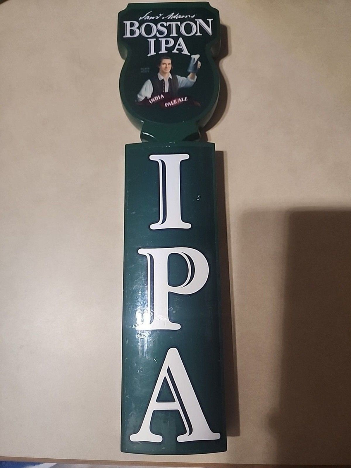 Samuel Adams Boston IPA Beer Tap Handle Green Bar Pub Man Cave Decor