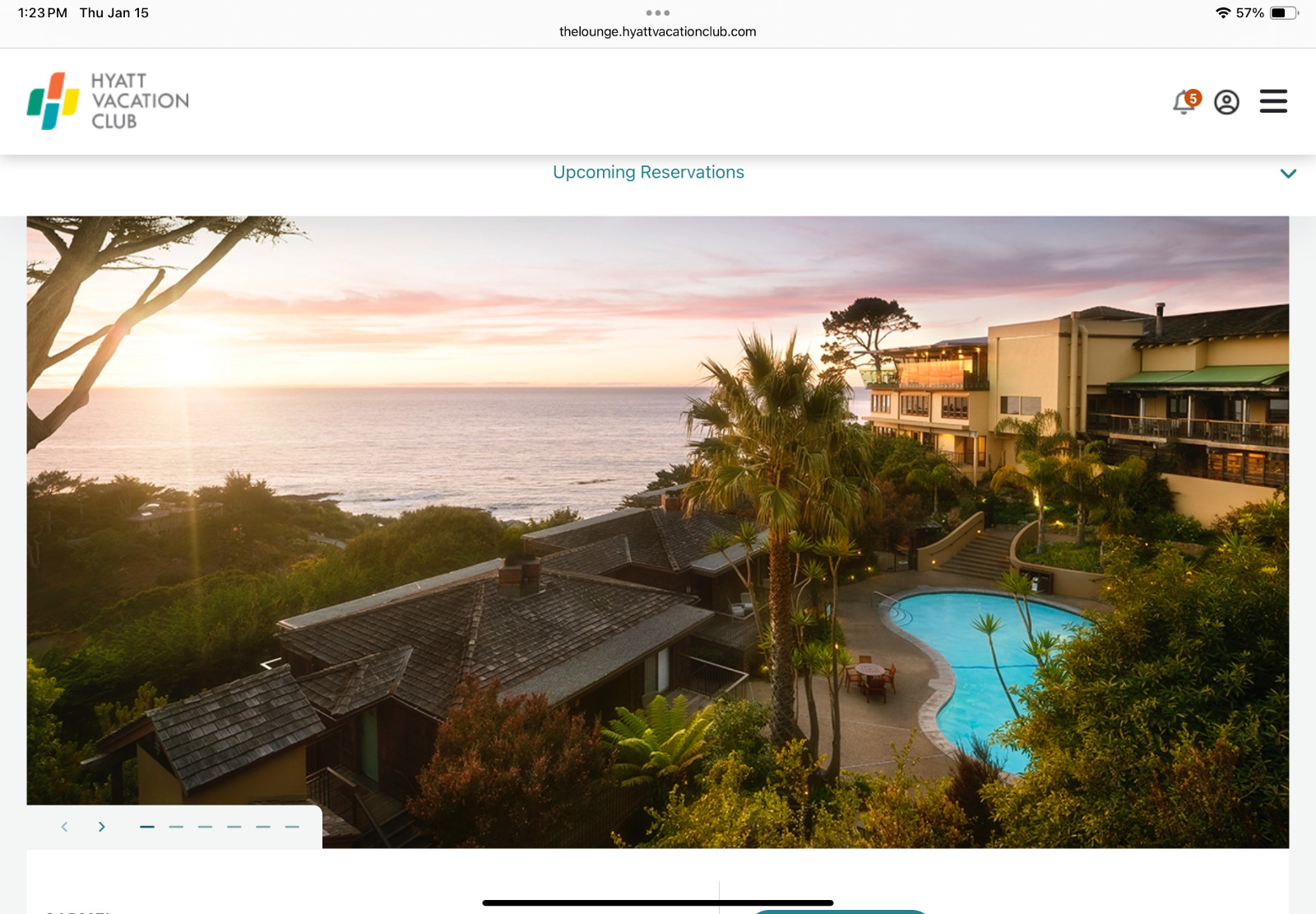 Hyatt Monterey Bay Carmel timeshare July 12-16, 2026 1 bedroom sleeps up to 4