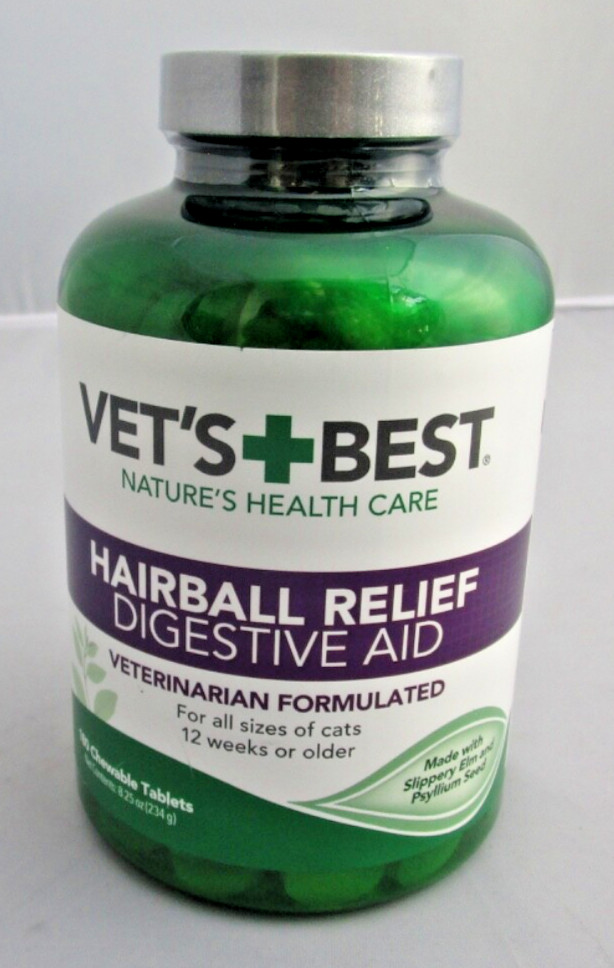 Vet’s Best Hairball Relief Digestive Aid for Cats - 180 Tablets EXP 4/2028
