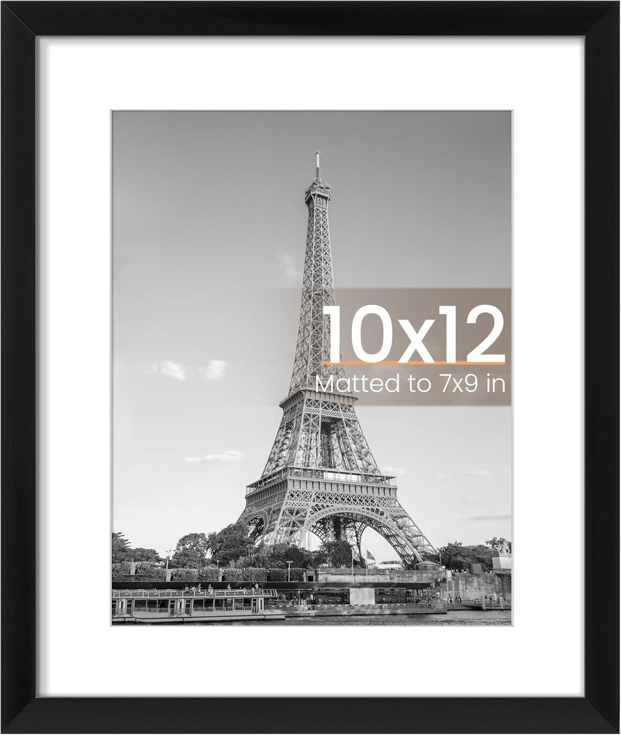 10x12 Picture Frame, Display Pictures 7x9 with Mat or 10 x 12 Without, Wall Hang