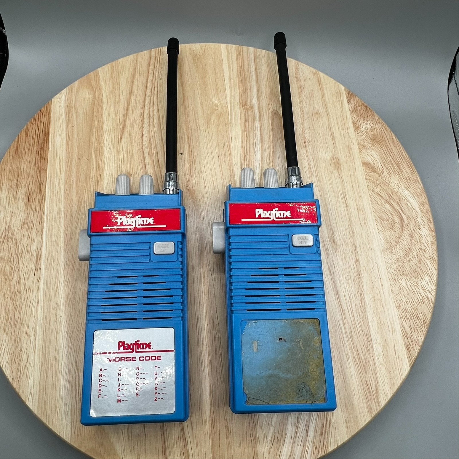 Playtime Vintage Morse Code Walkie-Talkie Set Untested For Parts Completion