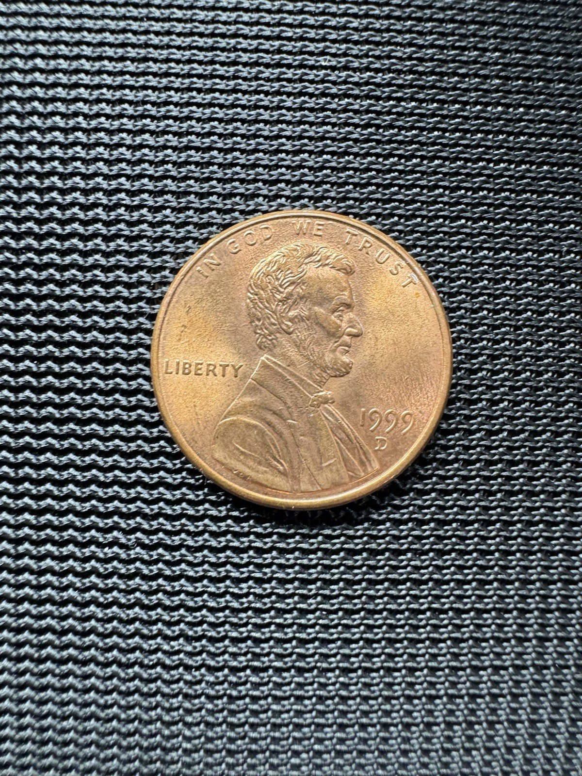 1999 US Lincoln Penny with D Mint Mark & Close AM, Rare Coin, Error