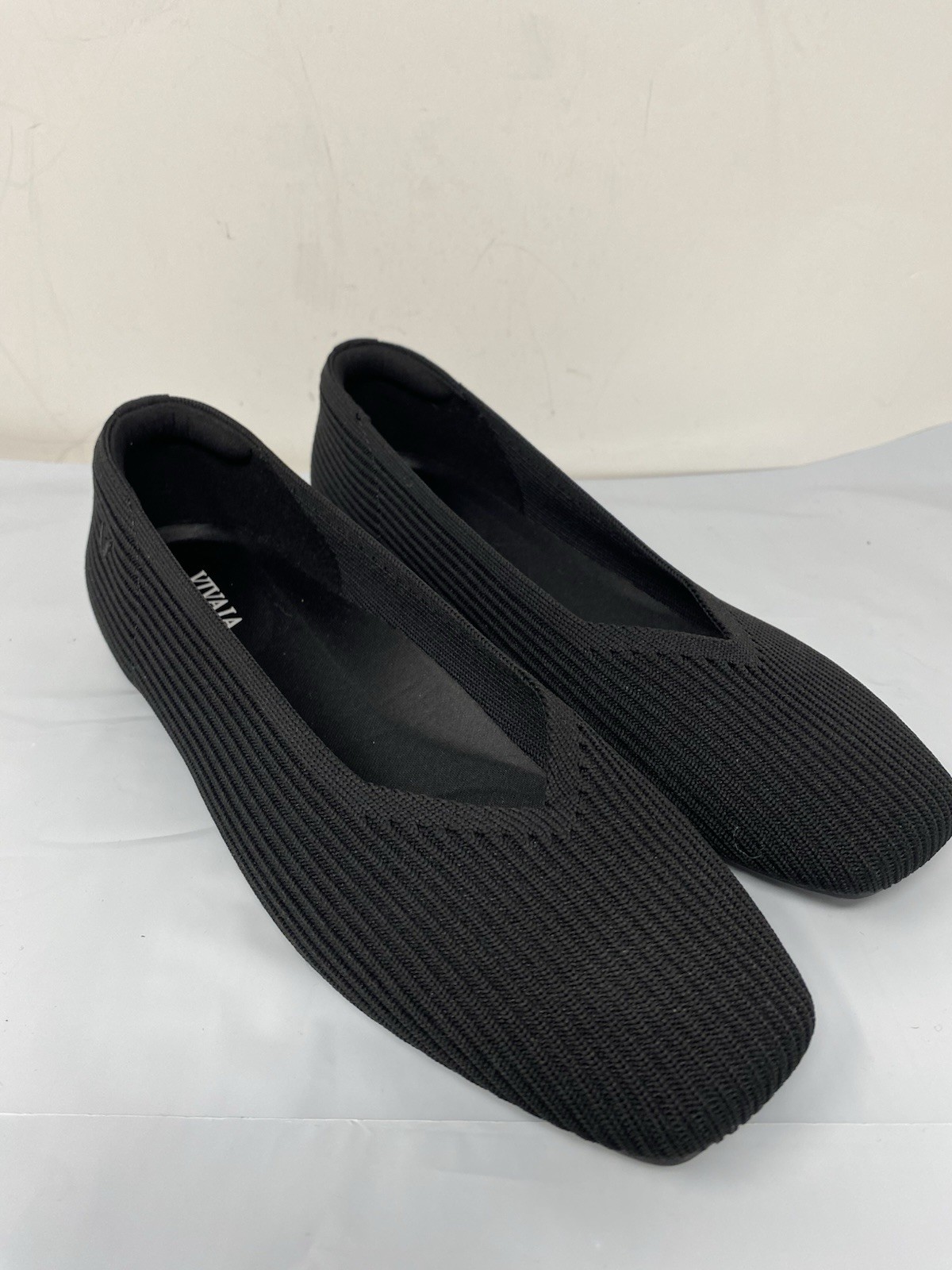 Vivaia Margot 2.0 Square Toe V-Cut Women's Size 36.5 Ballet Flats Black