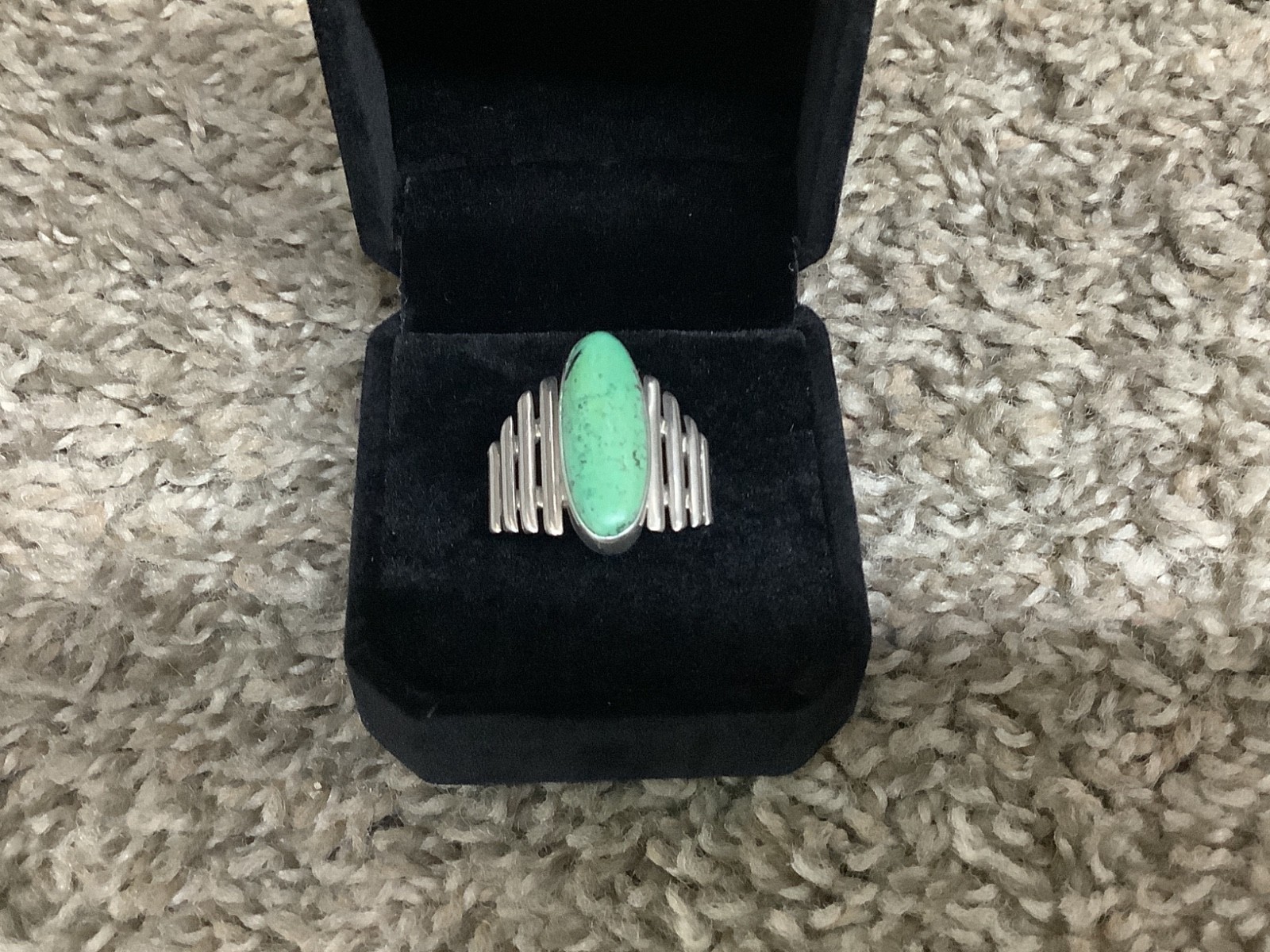 Native American Sterling Silver Turquoise Ring Size 9.5 Stamped G.Jim