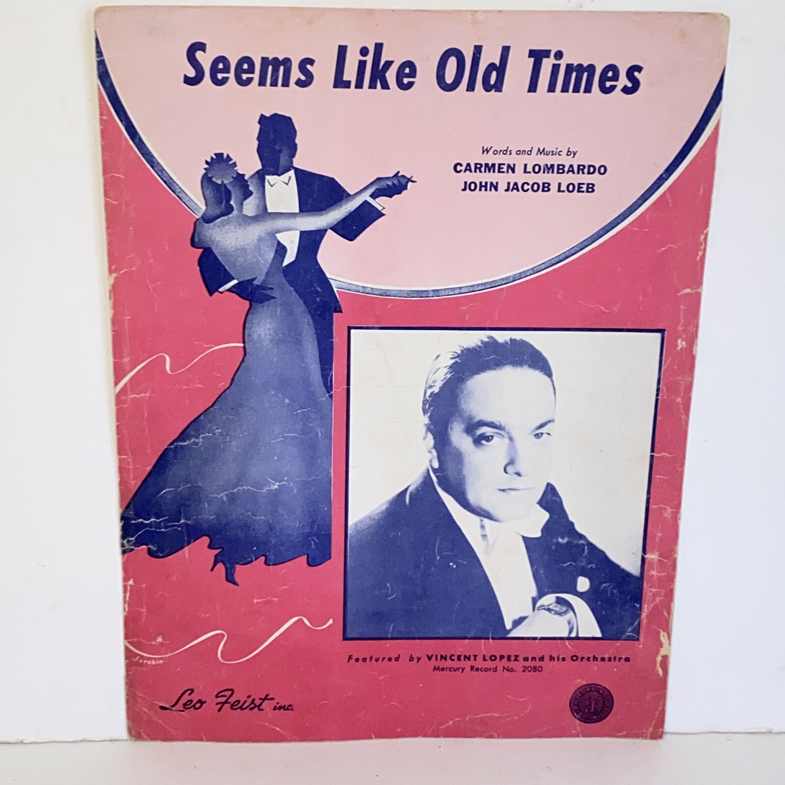 Vintage 1946 Seems Like Old Times Sheet Music Vincent Lopez Cover Photo