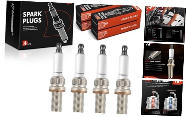 Iridium Platinum Spark Plugs Compatible with BMW 320i, 320i xDrive, Pack of 4