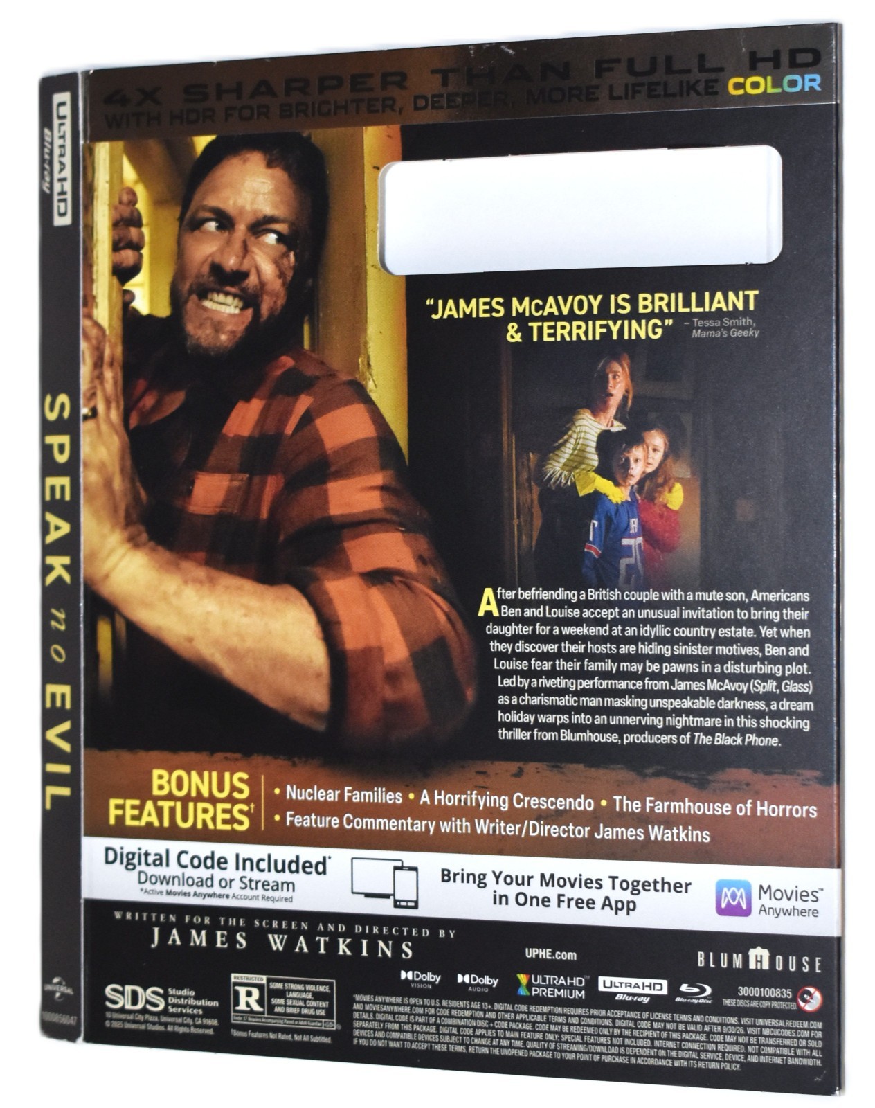 UHD SLIPCOVER ONLY - Fits: Speak no Evil Ultra HD 4K Blu-ray - COVER ONLY