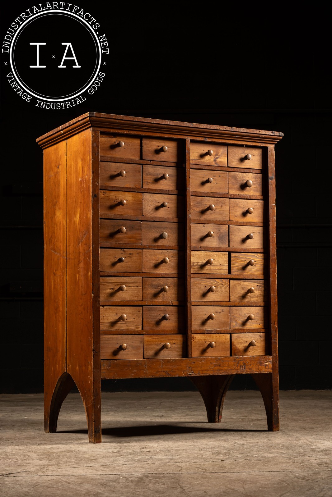 Early 32-Drawer Apothecary or Hardware Cabinet