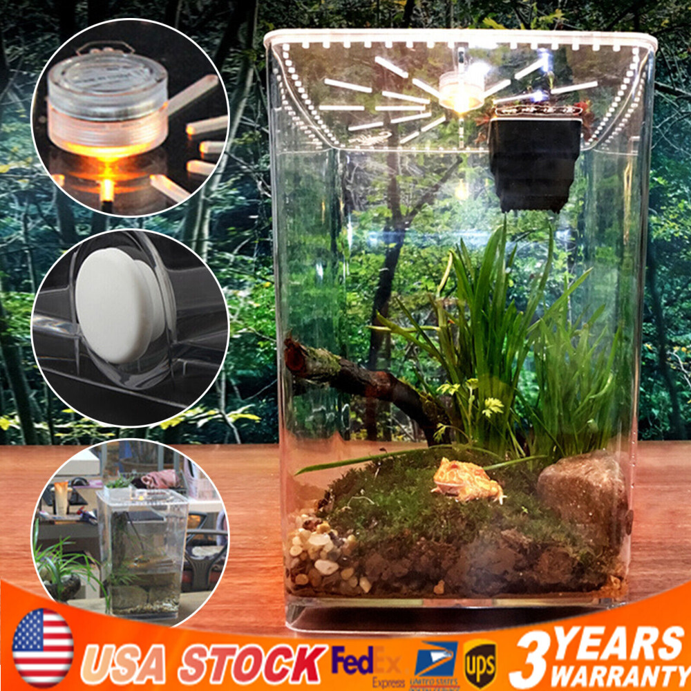 Large Acrylic Reptile Terrarium Gecko Lizard Spider Vivarium Enclosure Tank