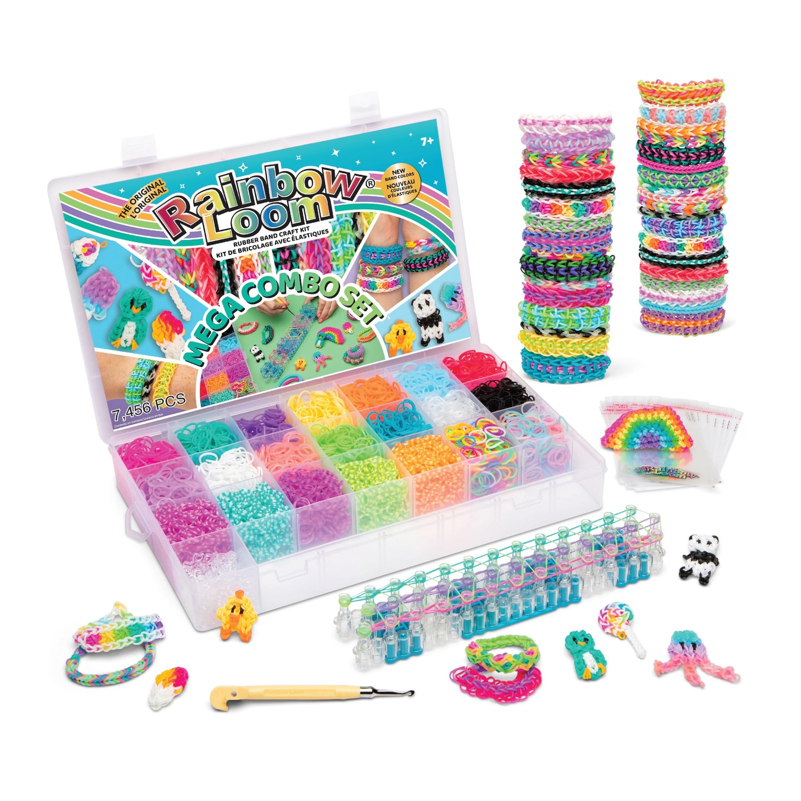 Rainbow Loom MEGA Combo Set, Features 7000+ Colorful Rubber Mega, Multicolor 
