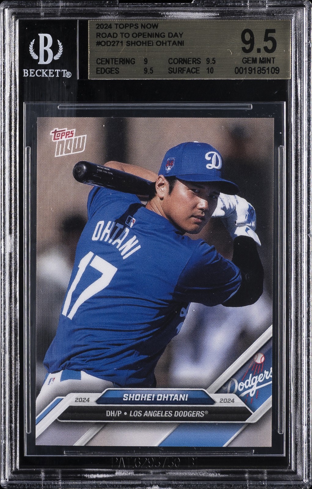 2024 TOPPS NOW ROAD TO OPENING DAY #OD271 SHOHEI OHTANI BGS 9.5