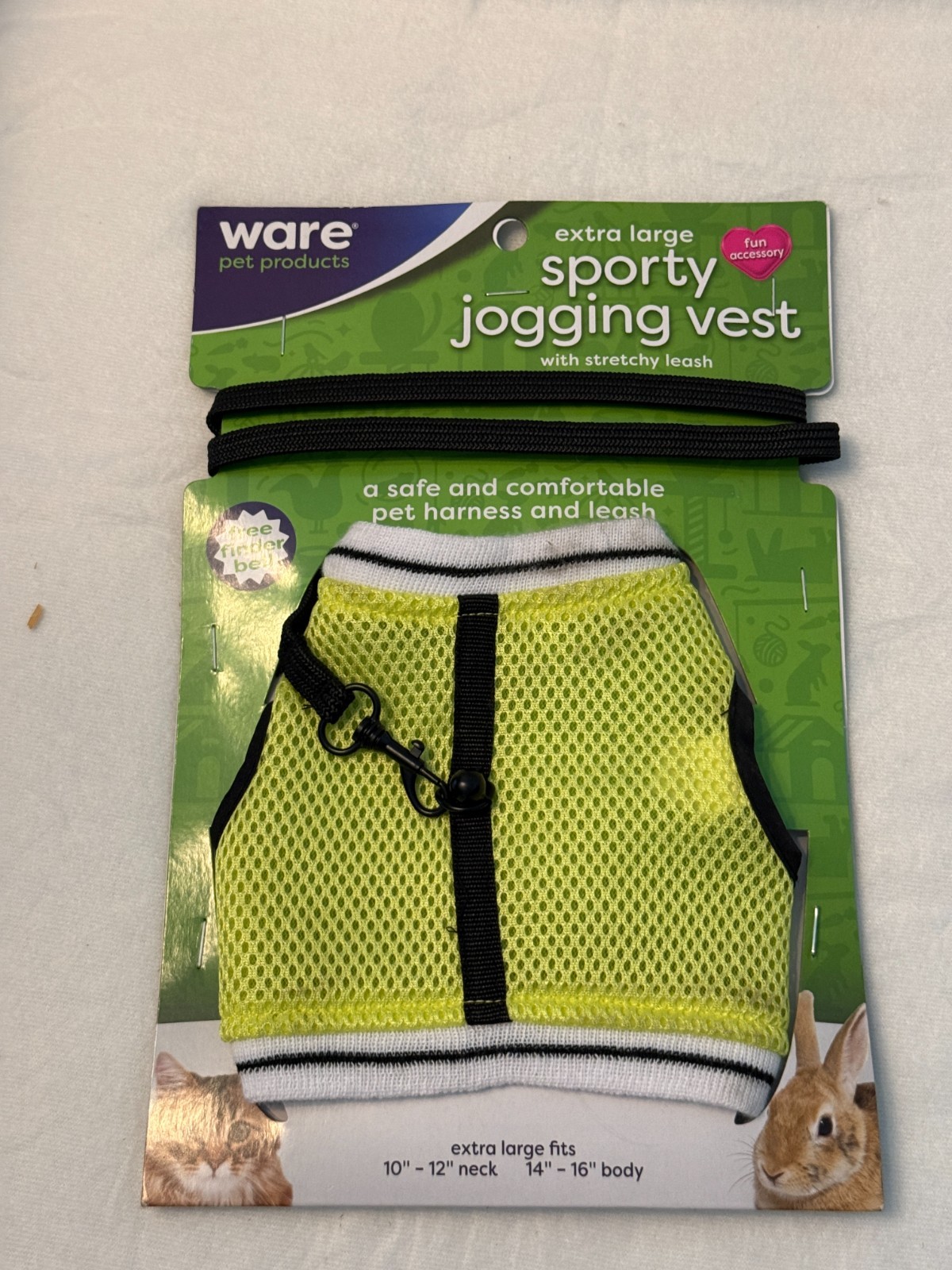 WARE Sporty Jogging Vest Pet Harness Leash XL Small Animal Rabbit Ferret