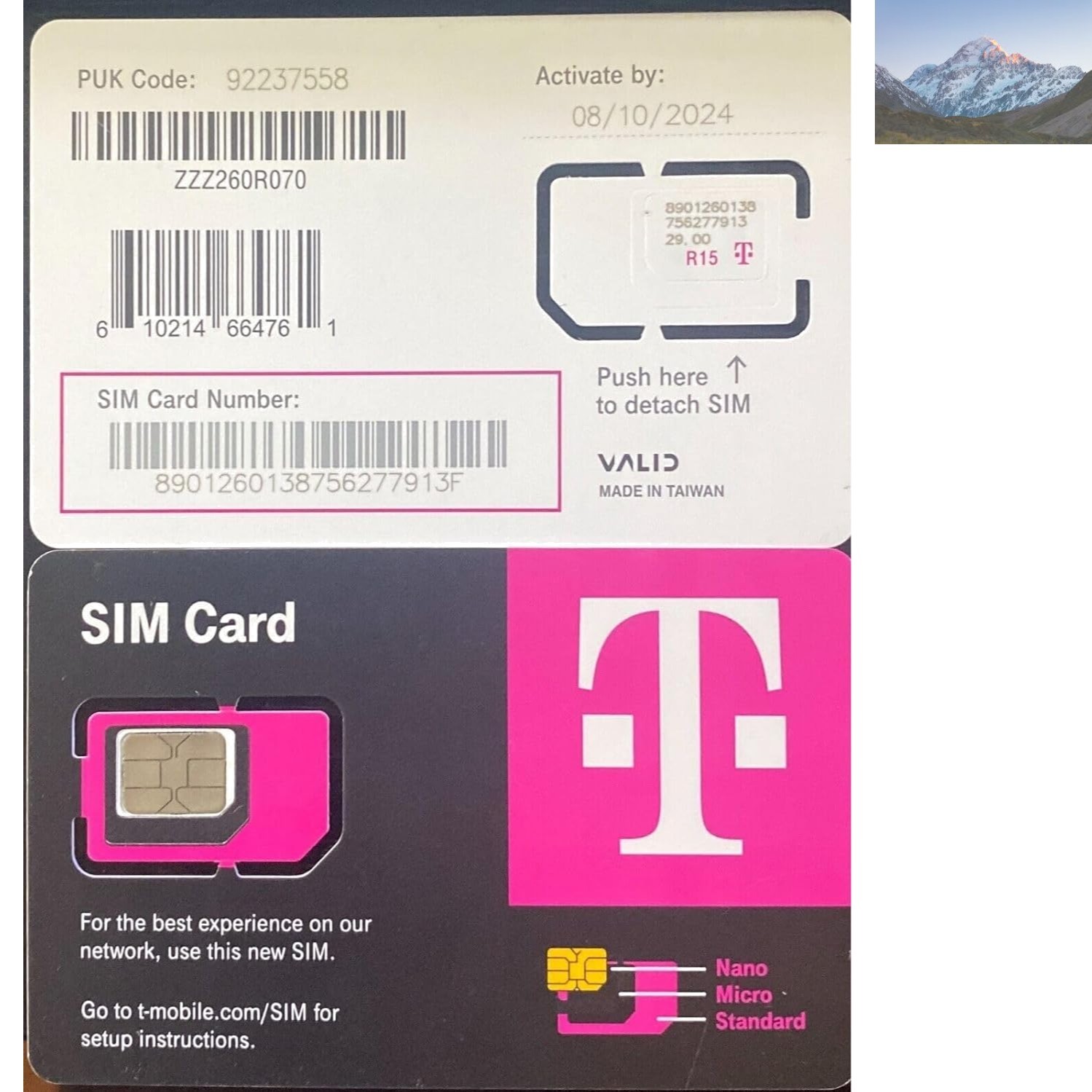Flexible T-Mobile SIM Card R15 with SIM Key - Perfect for Pre/Postpaid Plans