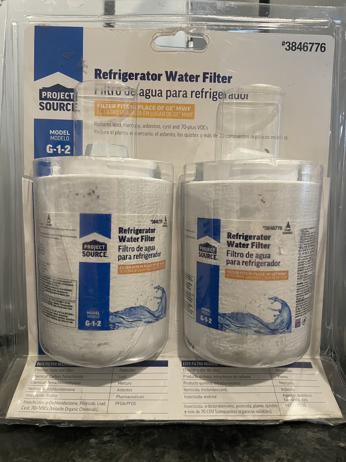 Project Source Refrigerator Water Filter 2PK Model G-1-2 #3846776