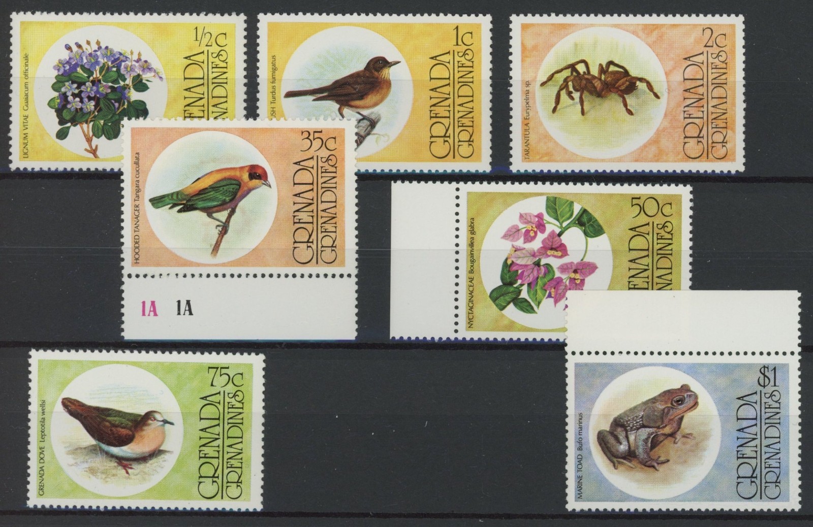 Grenada / Grenadines 1976 : Birds / Flowers - Good Set Very Fine MNH Stamps
