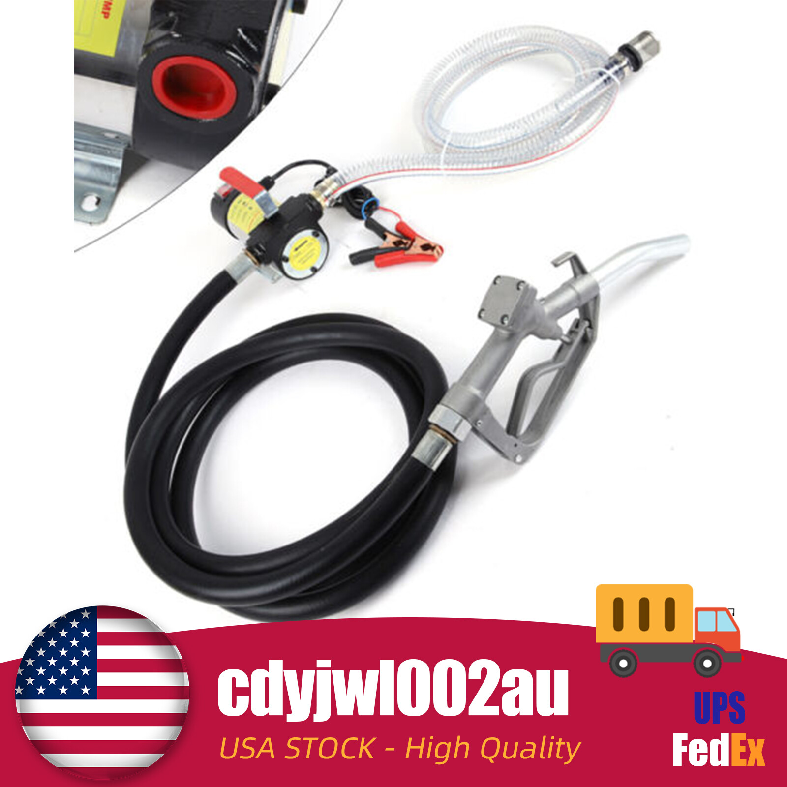 12V DC Electric Fuel Transfer Pump with Nozzle Kit For  Diesel Kerosene 3 bar