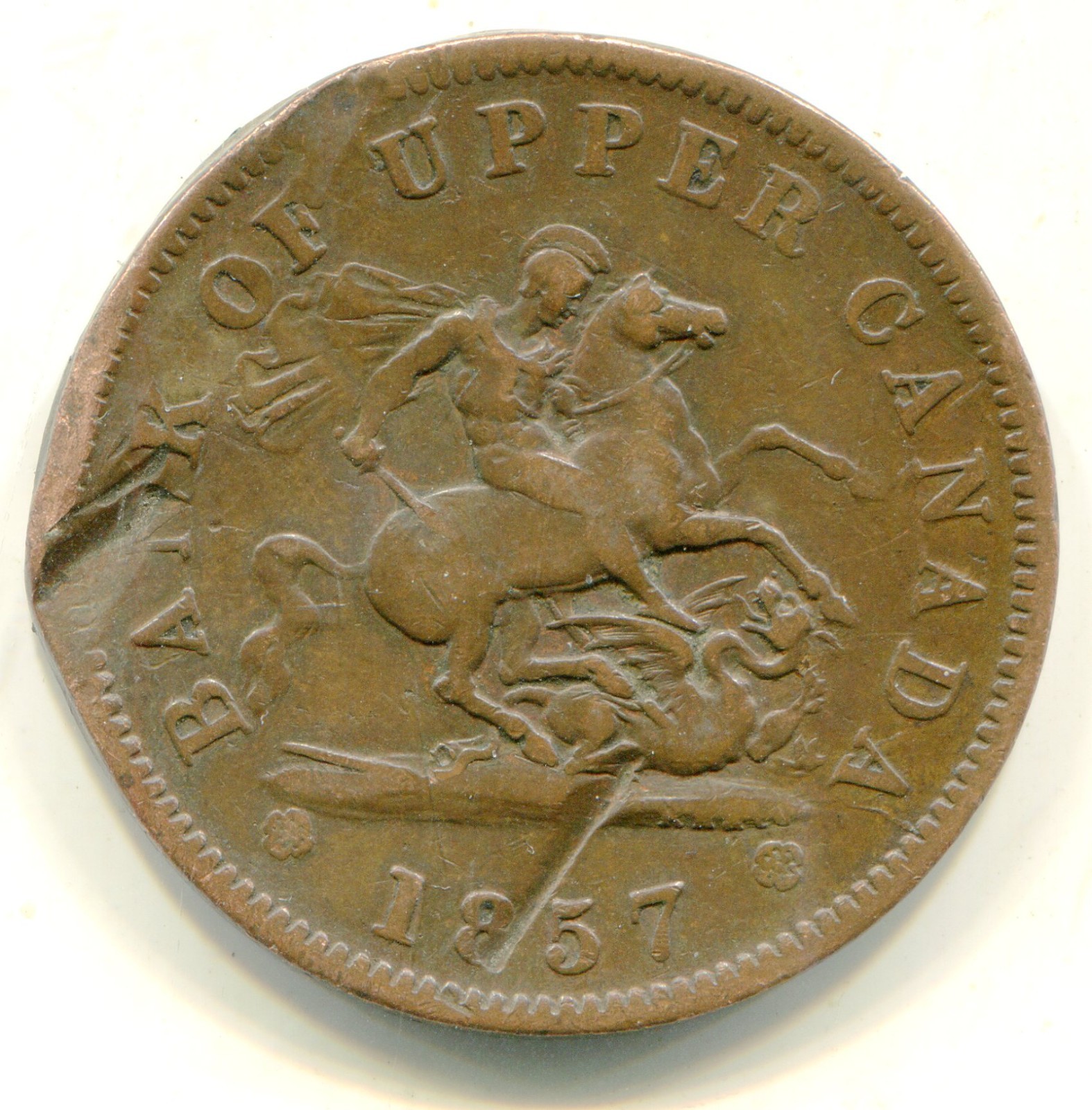 Canada Bank Token Penny 1857 PC-65 "cull"   lotfeb4827