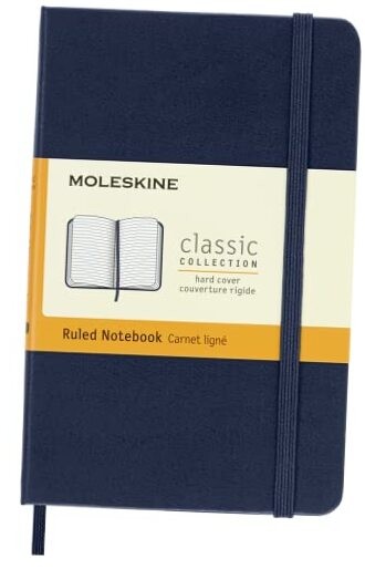  Classic Notebook, Hard Cover, Pocket (3.5" x 5.5") Ruled/Lined, Sapphire 