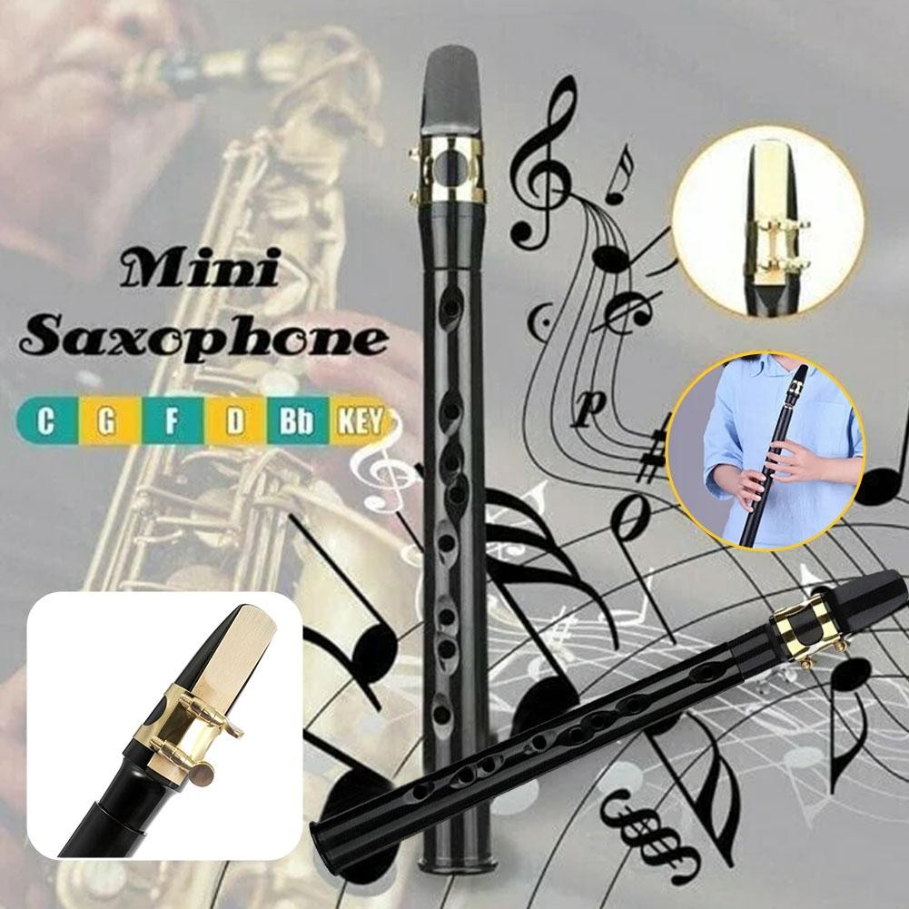 Mini Pocket Saxophone C Key Sax Woodwind Instrument Fas with Carrying Bag D4L5