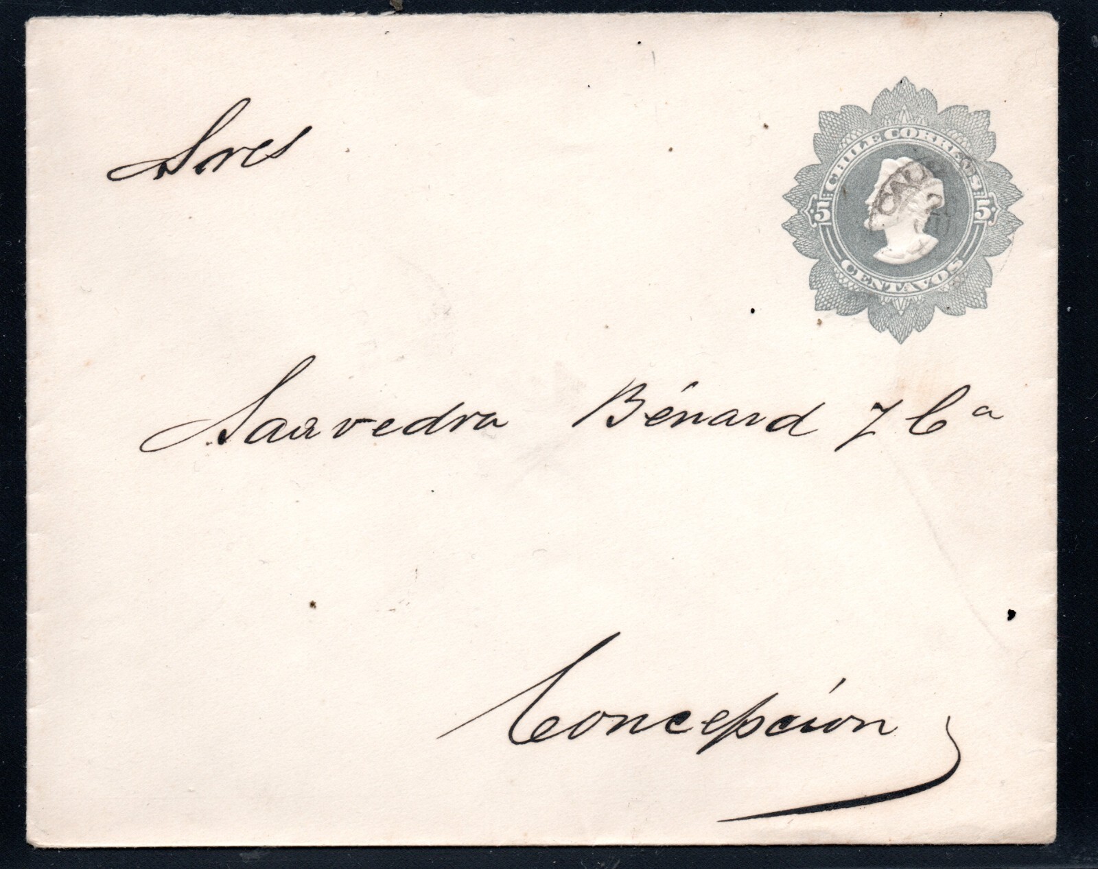 CHILE,  SOBRE COLON IMPRESO, DE CAUQUENES A CONCEPCION