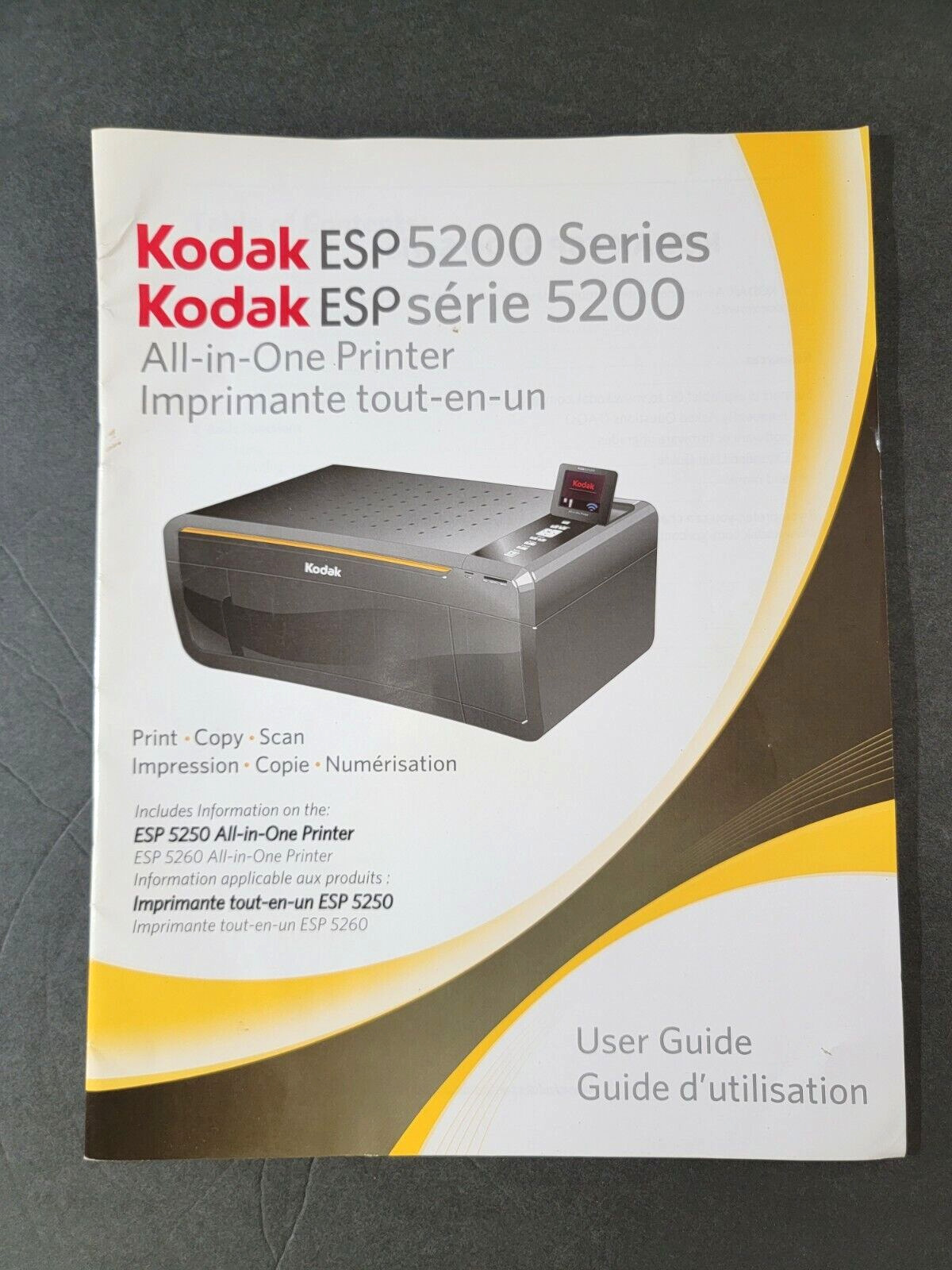 Kodak Printer ESP 5200 Series User Guide Manual All-In-One Print Copy Scan
