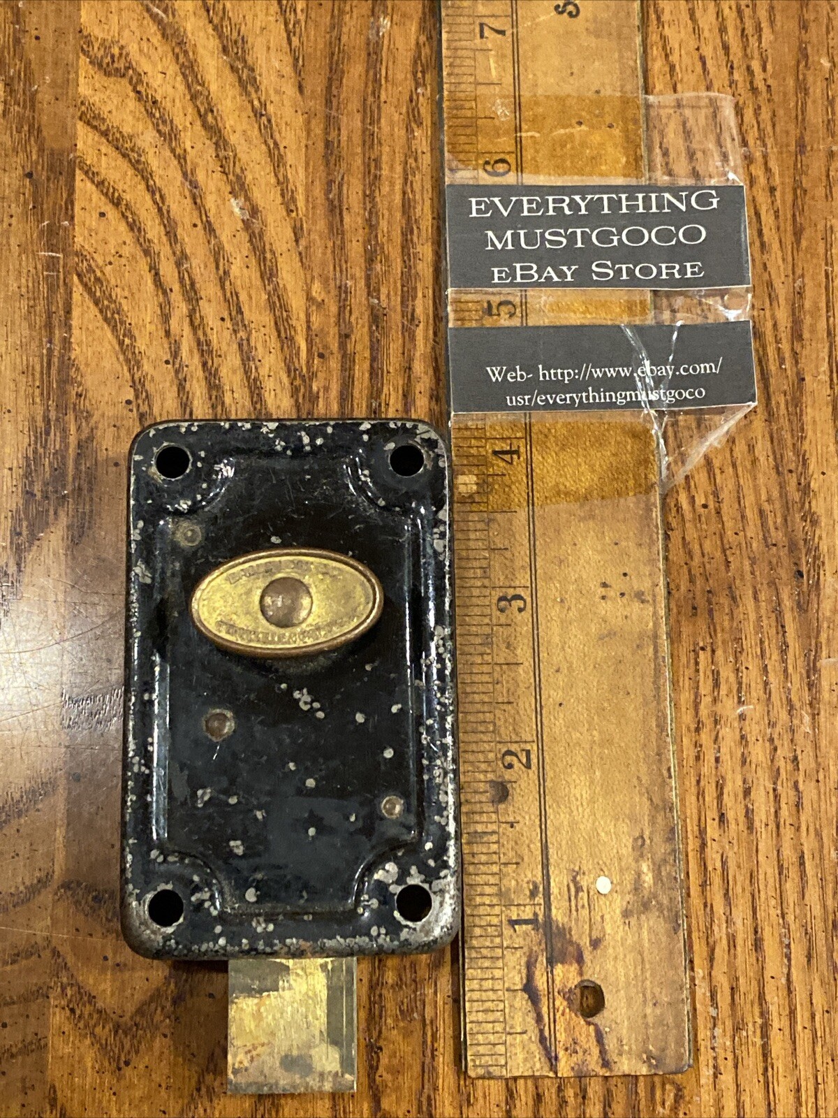 Antique VTG Eagle LocK Co Terryville Conn USA Deadbolt Lock Brass Knob & Bolt