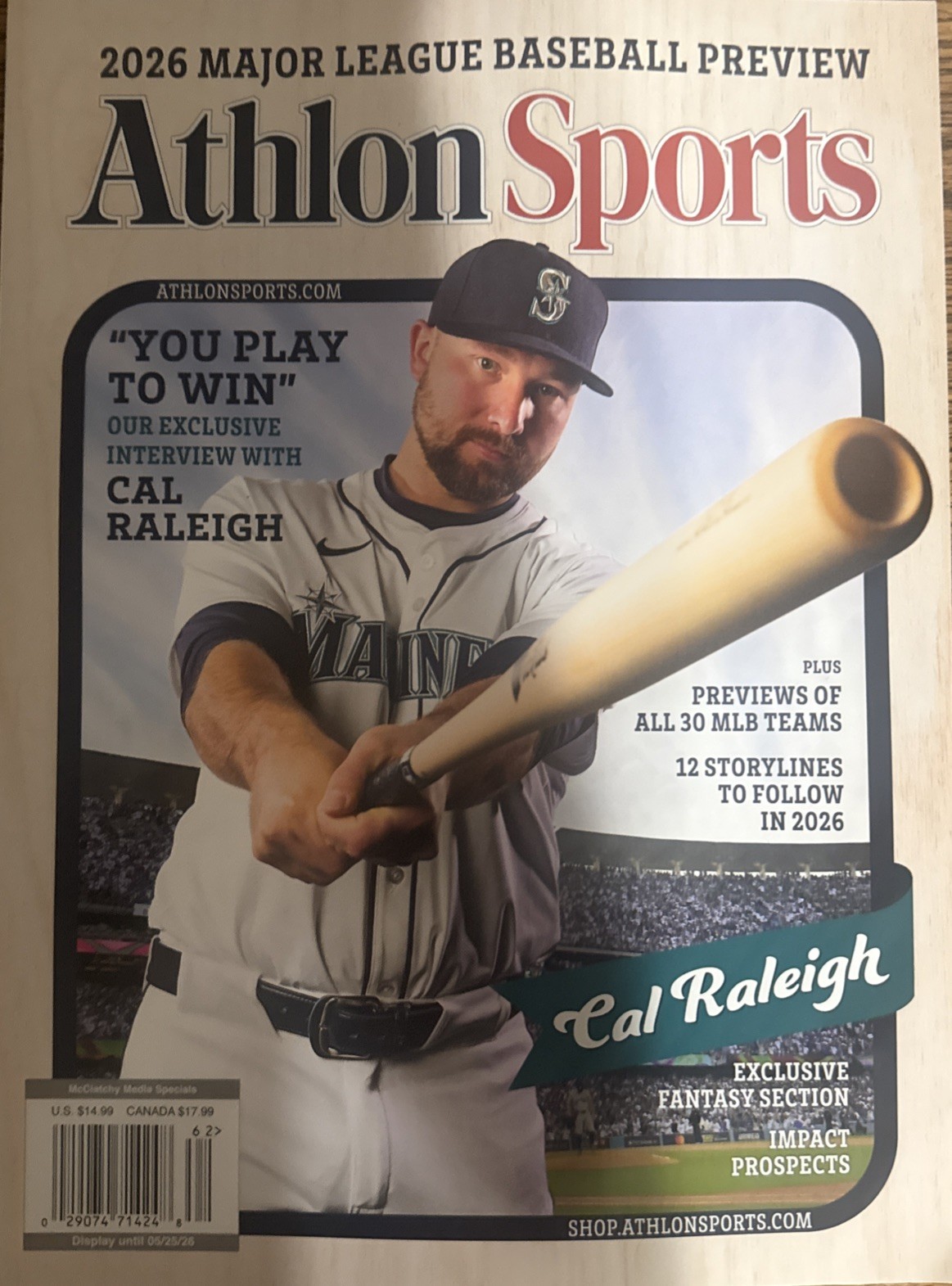 CAL RALEIGH - ATHLON SPORTS BASEBALL PREVIEW 2026 - New