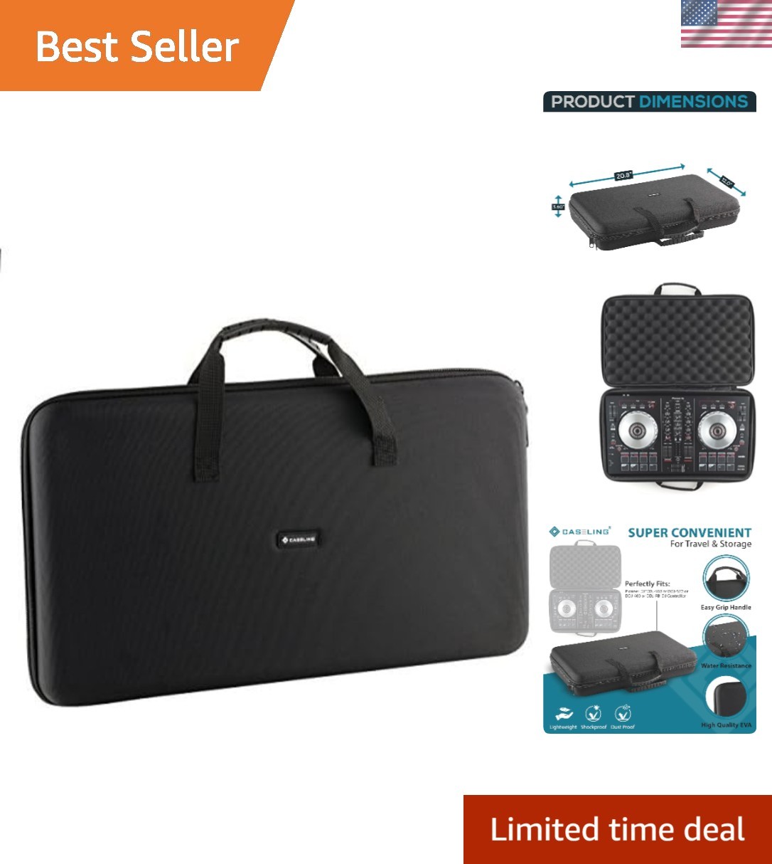 Hard CASE fits: Pioneer DJ DDJ- 2-deck Rekordbox and Serato DJ Controller.