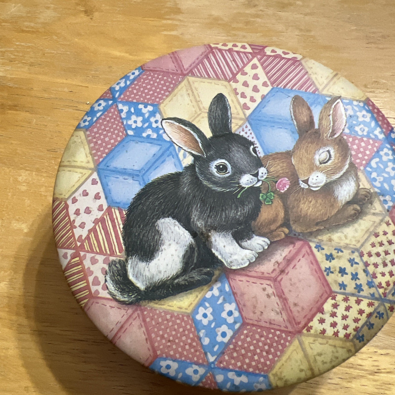 Bunny Pastel Color Metal Decorative Cannister