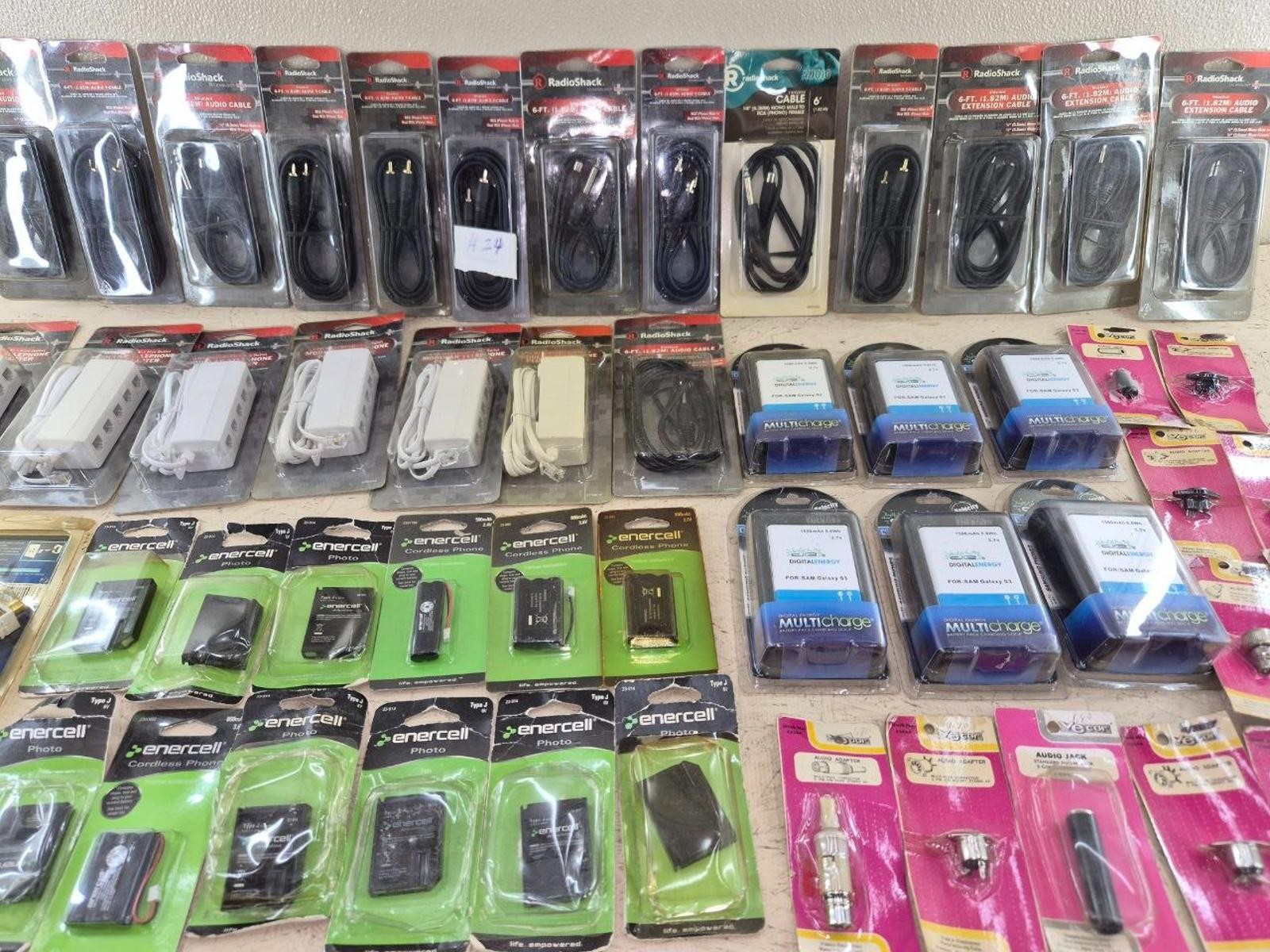 HUGE LOT of Radio Shake Inventory NEW NIB Multi Chargers Batteries Photo Phone
