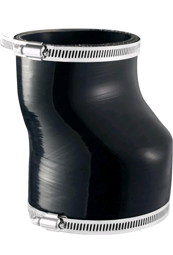 Zookpr 4 Inch Rubber Round to Oval Dryer Vent Adapter with Stainless Steel Worm