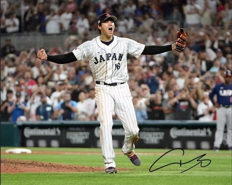 FRAMED Shohei Ohtani SIGNED 8X10 AUTO PHOTO TEAM JAPAN REPRINT FREE SHIPPING 