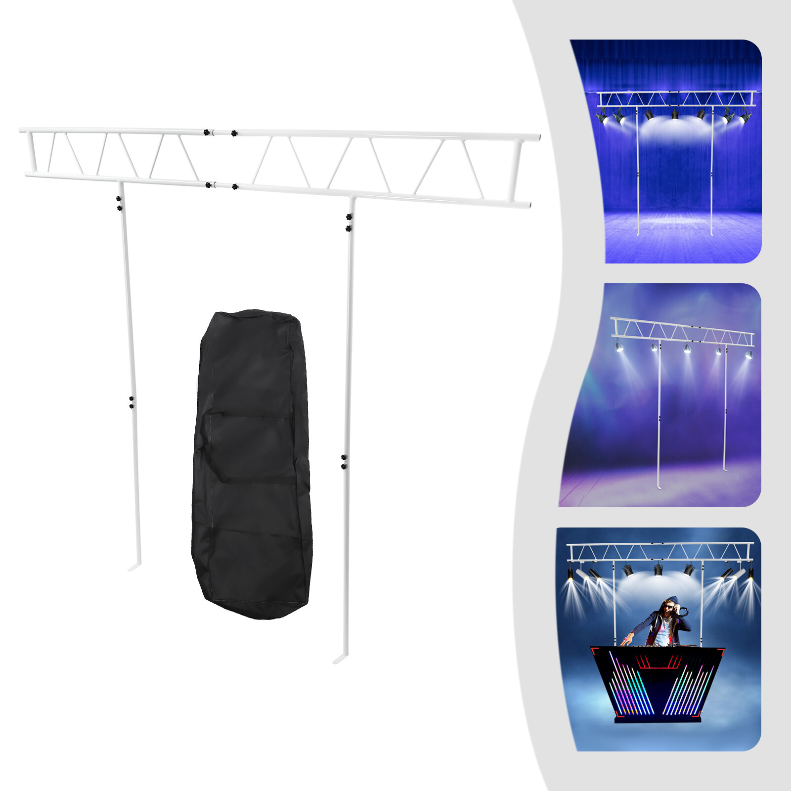 Light Truss Stand System, Trussing DJ Booth Kit 7x8ft Stage DJ Light Stand T-Bar