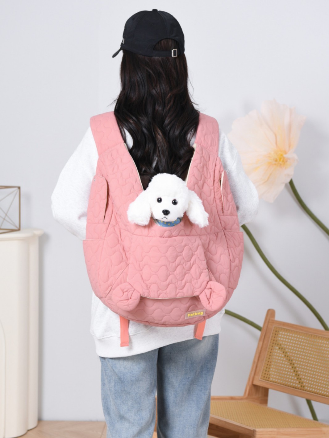 Dog Cat Carrier Backpack Foldable, Front Chest Pet Pack for Bike Travel