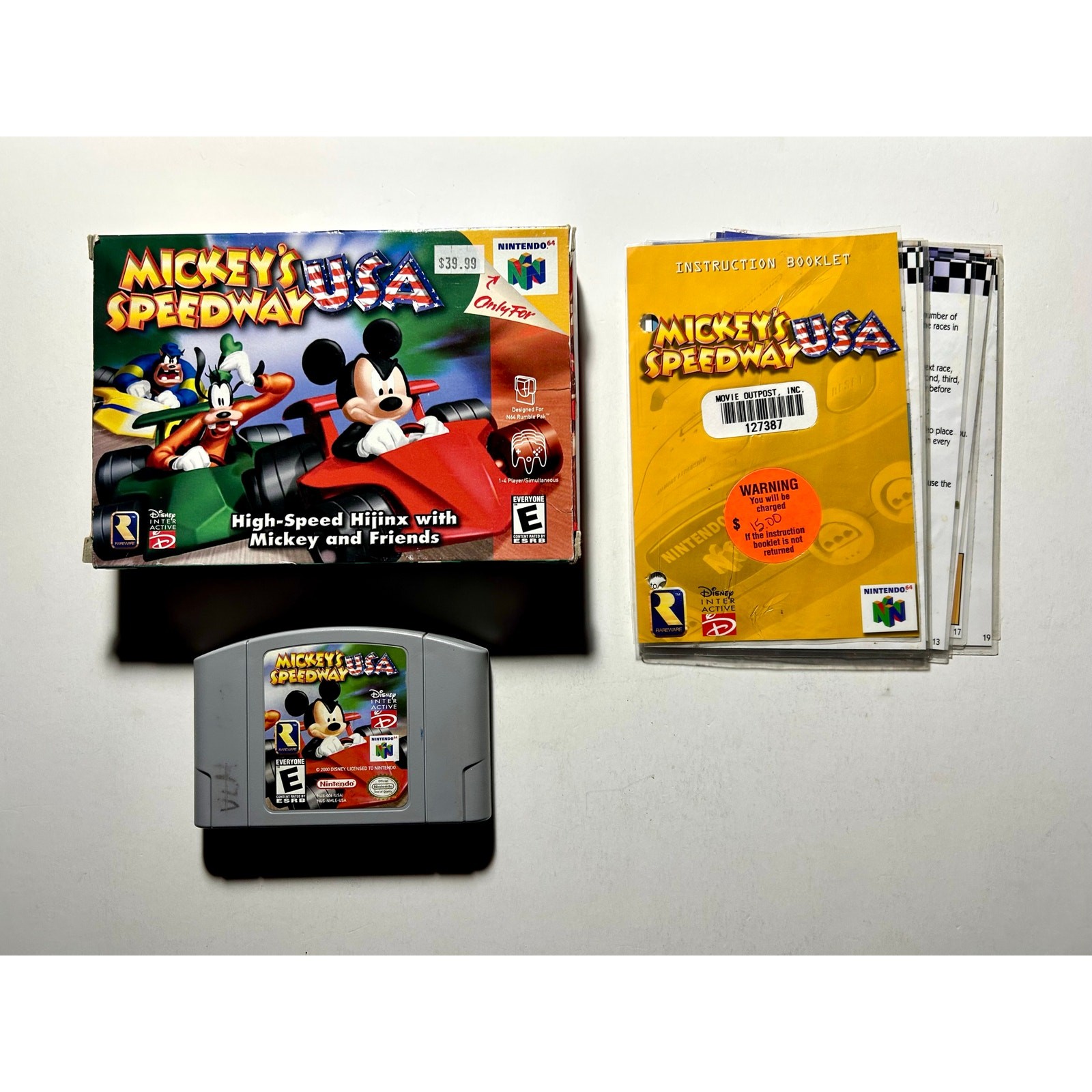 Mickey's Speedway USA (Nintendo 64 N64)Works Authentic Complete CIB🔥