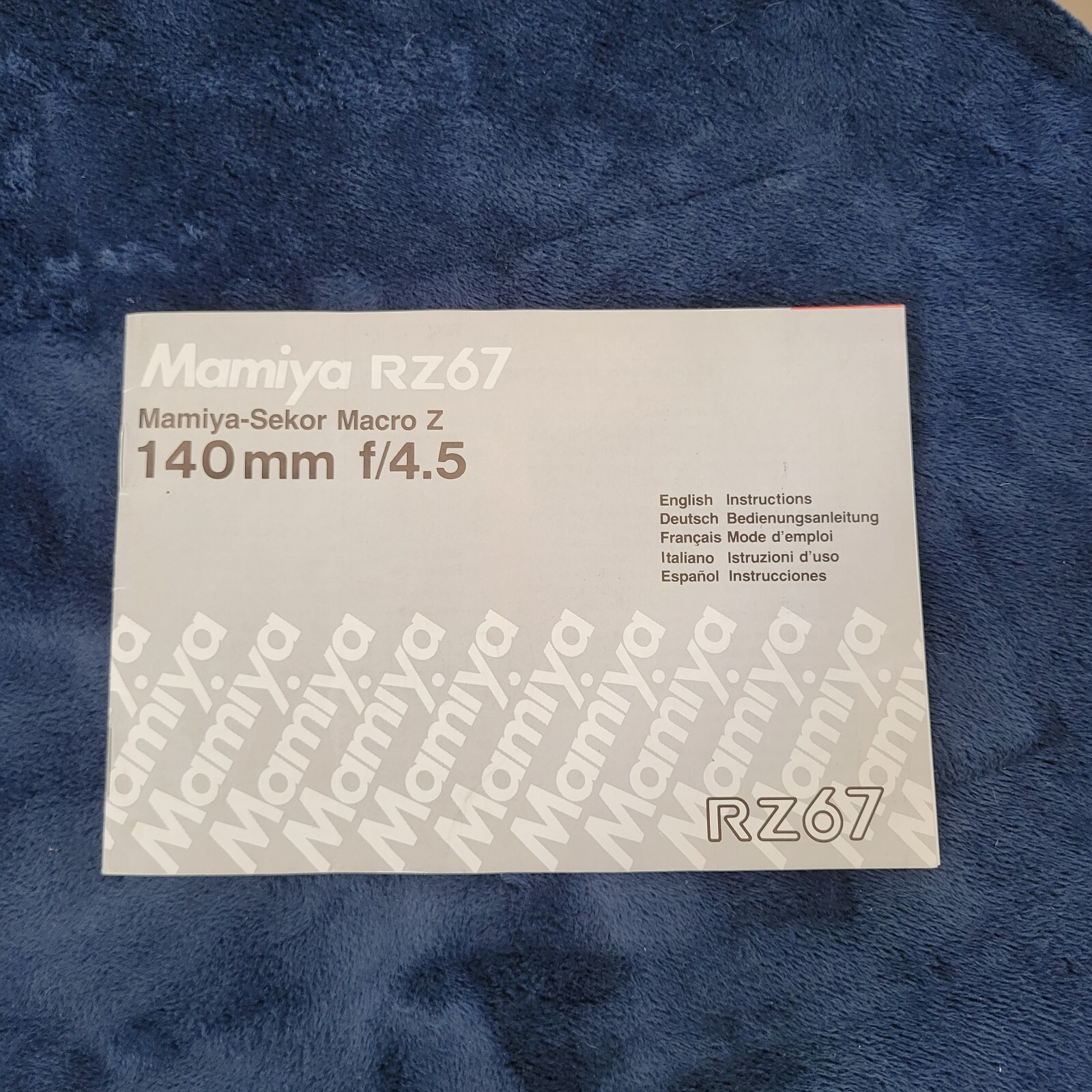 Mamiya Rz67 Mamiya-sekor Macro Z 140mm 4.5 F4.5 instructions Owners Manual