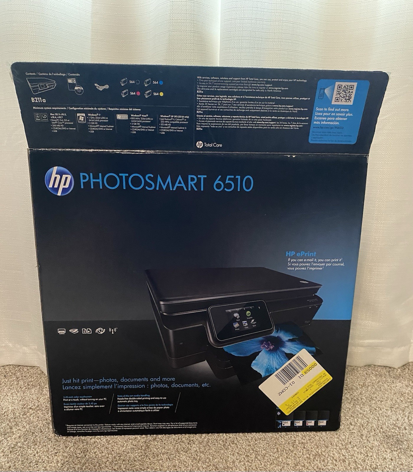 HP Photosmart 6510 All-in-One Wireless Inkjet Printer New Open Box (Read)