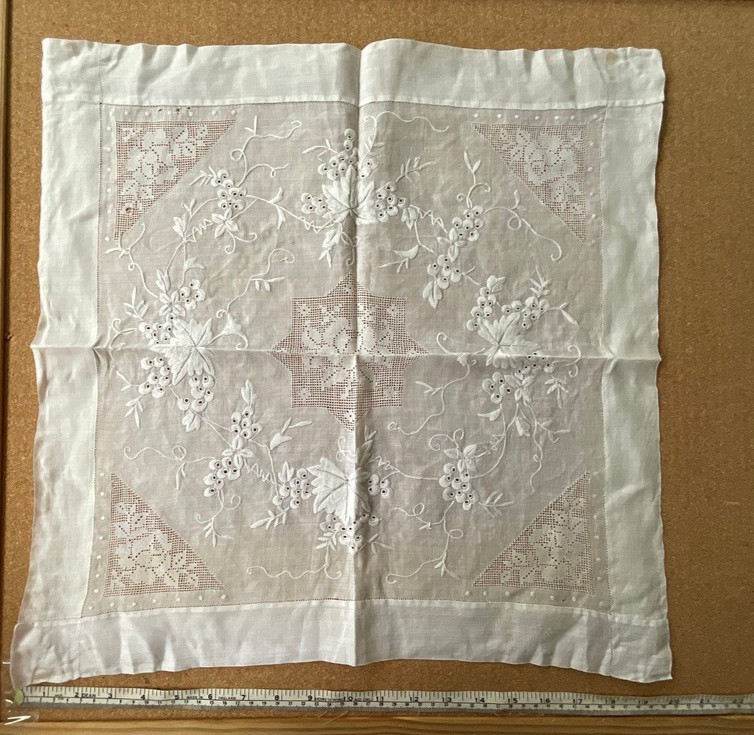 Vintage Handmade Doily cottage core  50 x 51 cm
