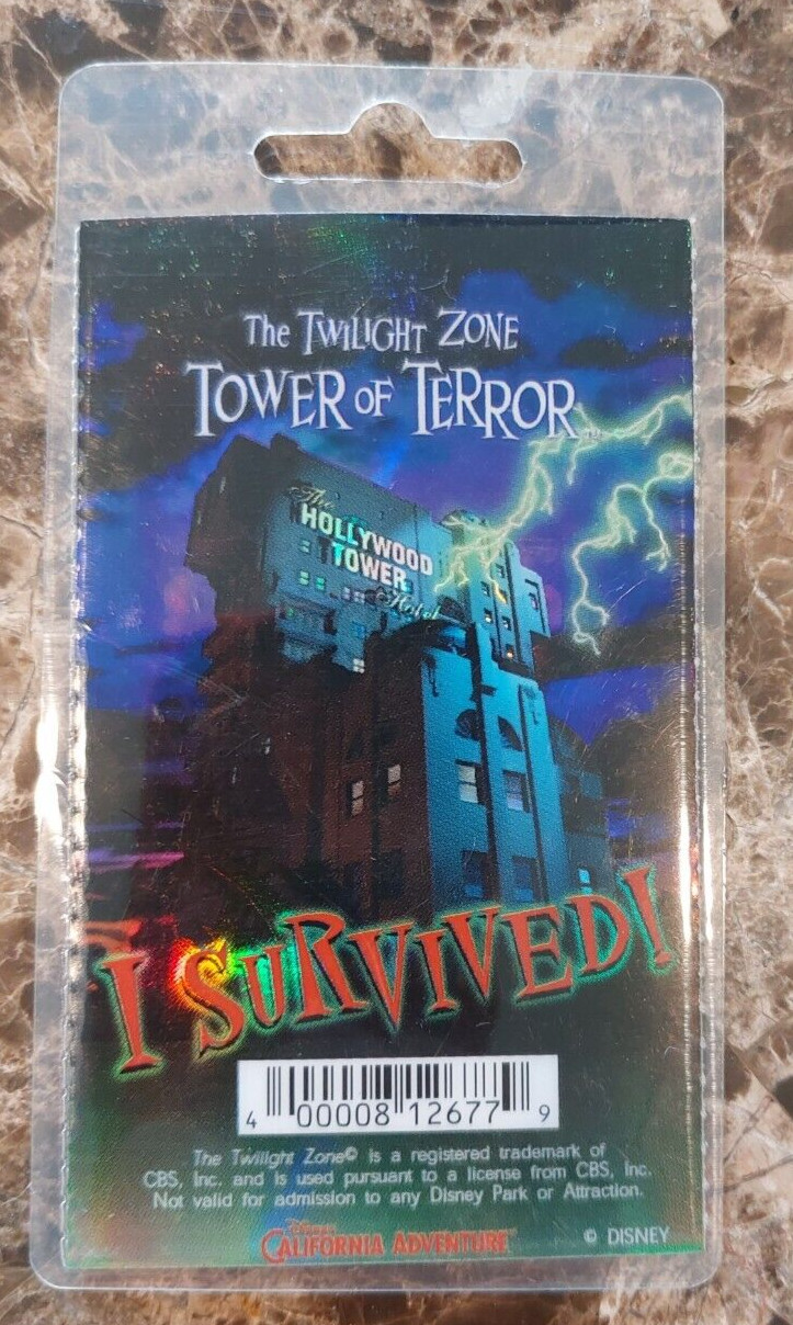 DISNEY CALIFORNIA ADVENTURE TICKET PASS THE TWILIGHT ZONE TOWER OF TERROR