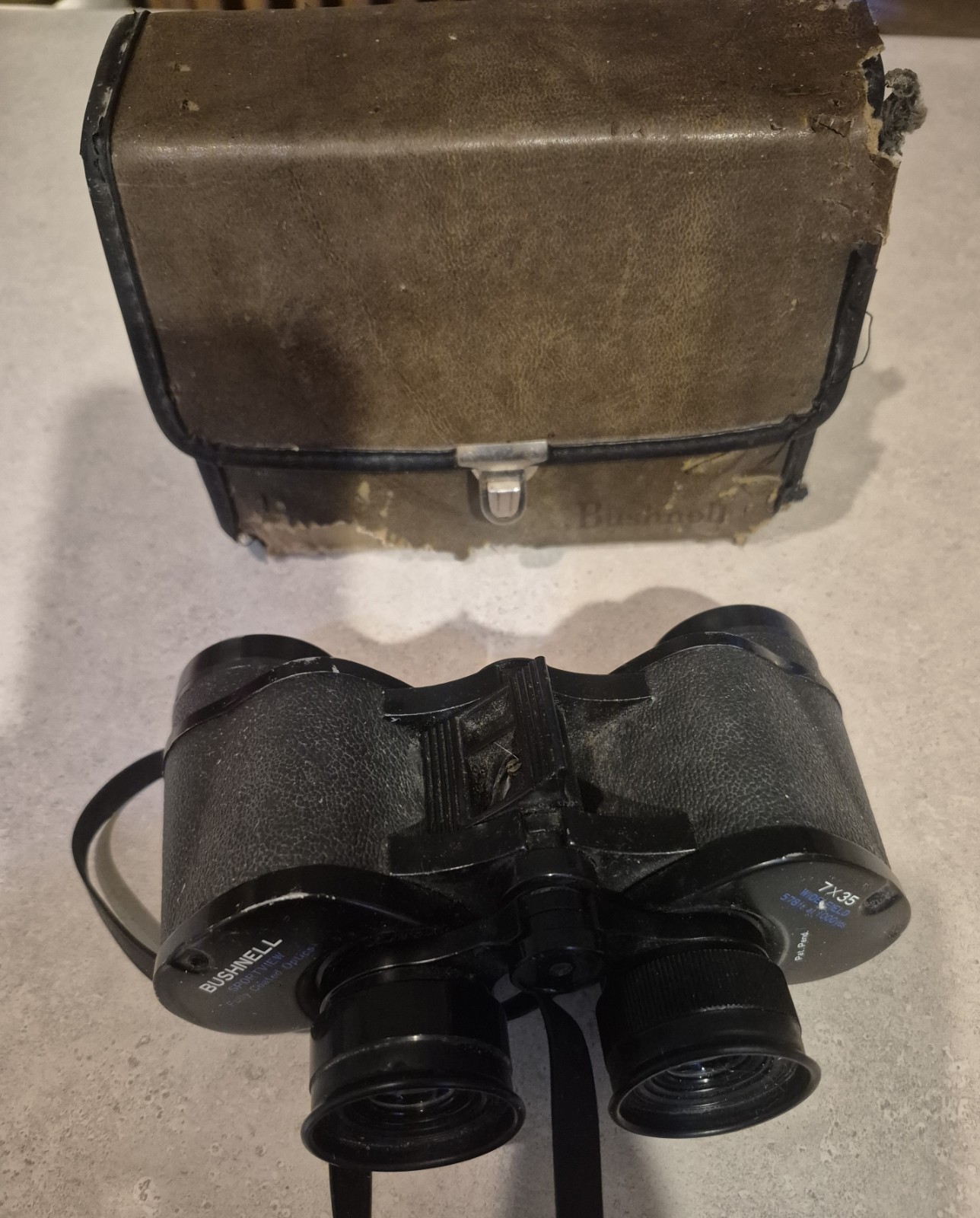 Vintage Bushnell Sportview 7x35 Binoculars Fully Coated Optics Black with Case
