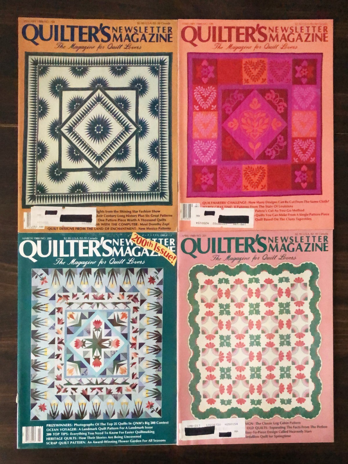 1988 Quilters Newsletter Magazine - Lot of 10