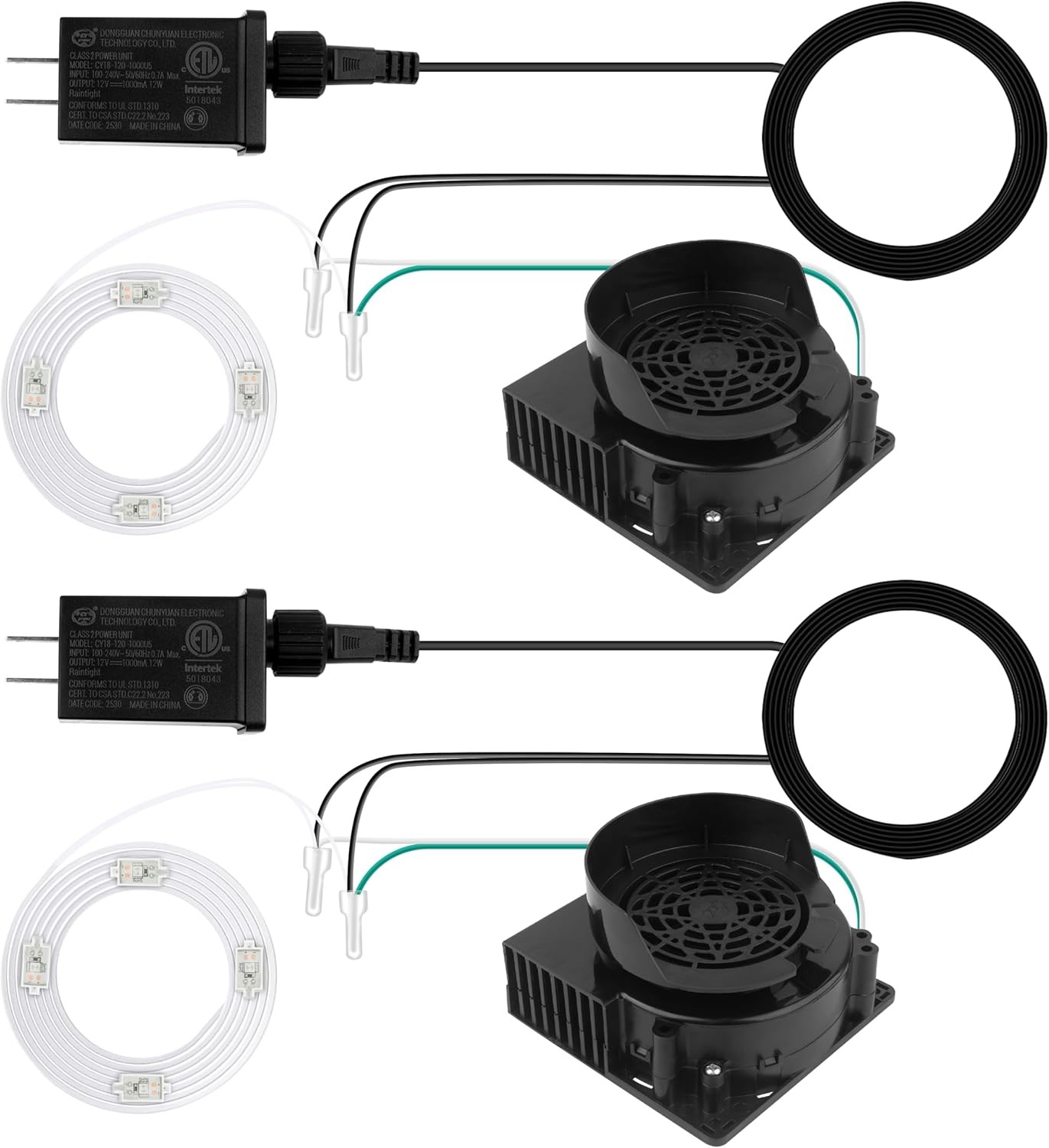 2Pack Inflatable Motor with 4 LED Lights, Inflatable Fan Replacement Blower with