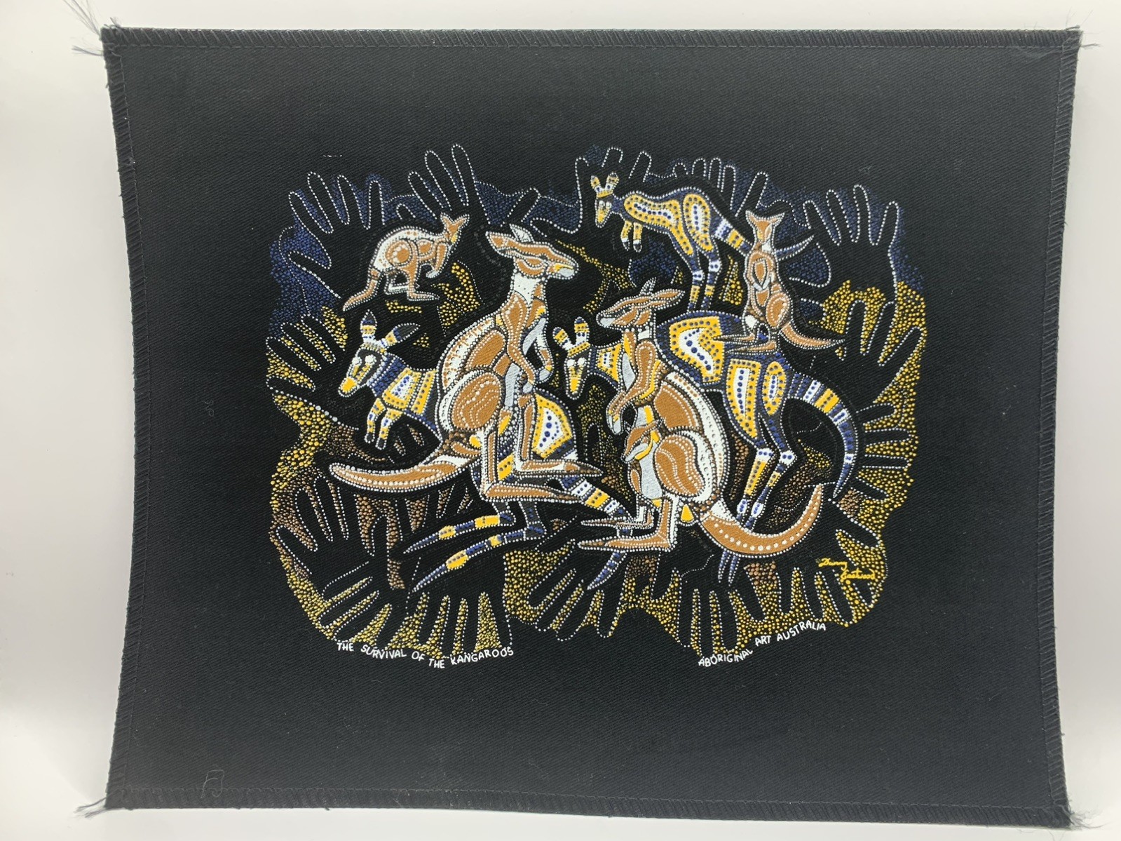 The Survival of Kangaroos Authentic Aboriginal Art - Danny Eastwood Fabric
